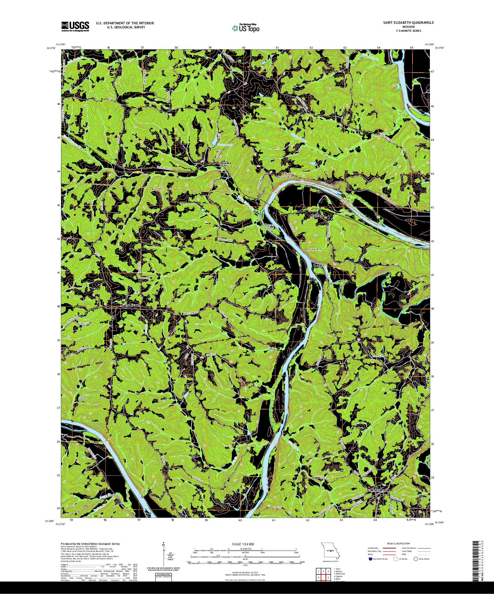 USGS US TOPO 7.5-MINUTE MAP FOR SAINT ELIZABETH, MO 2021