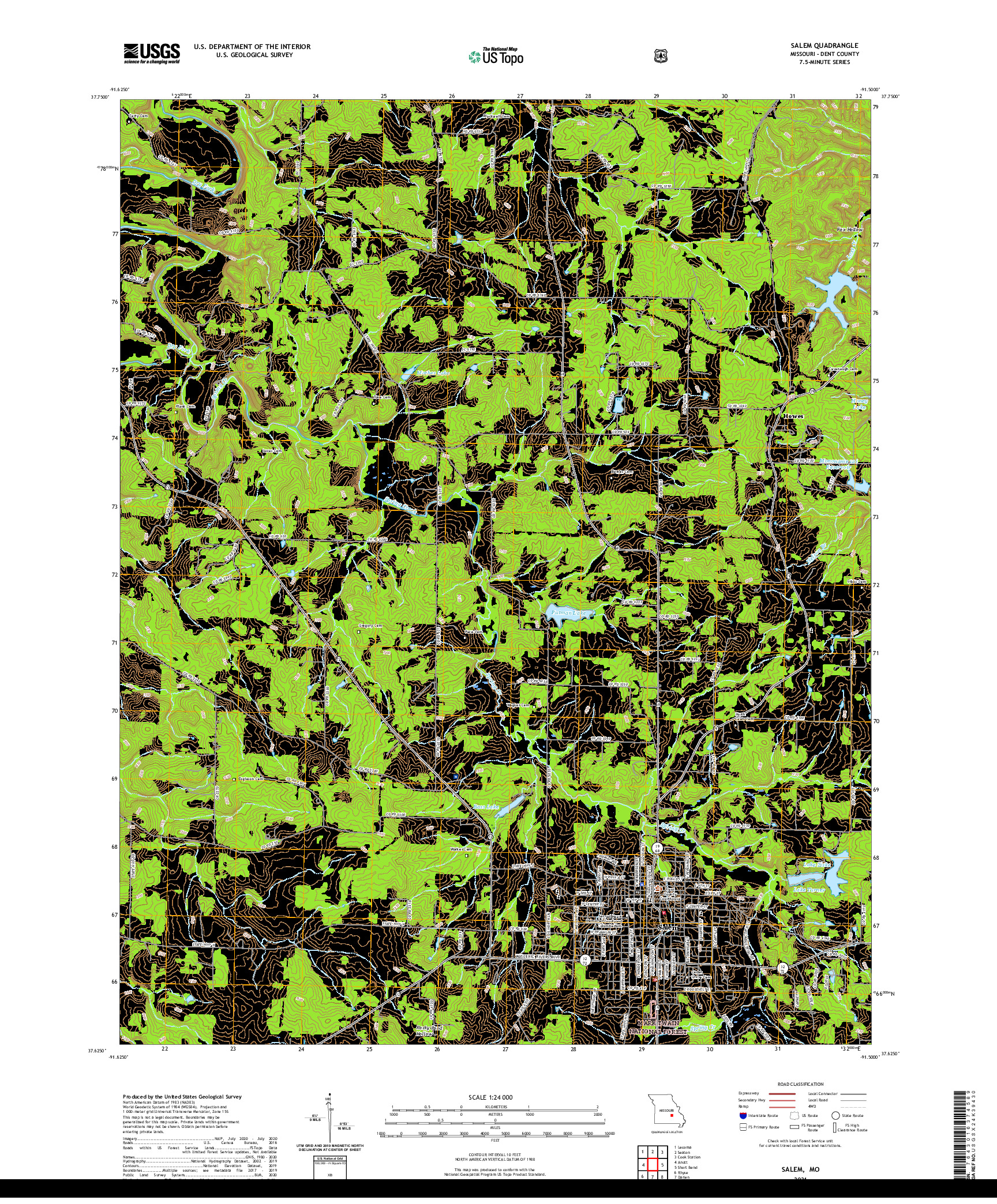 USGS US TOPO 7.5-MINUTE MAP FOR SALEM, MO 2021