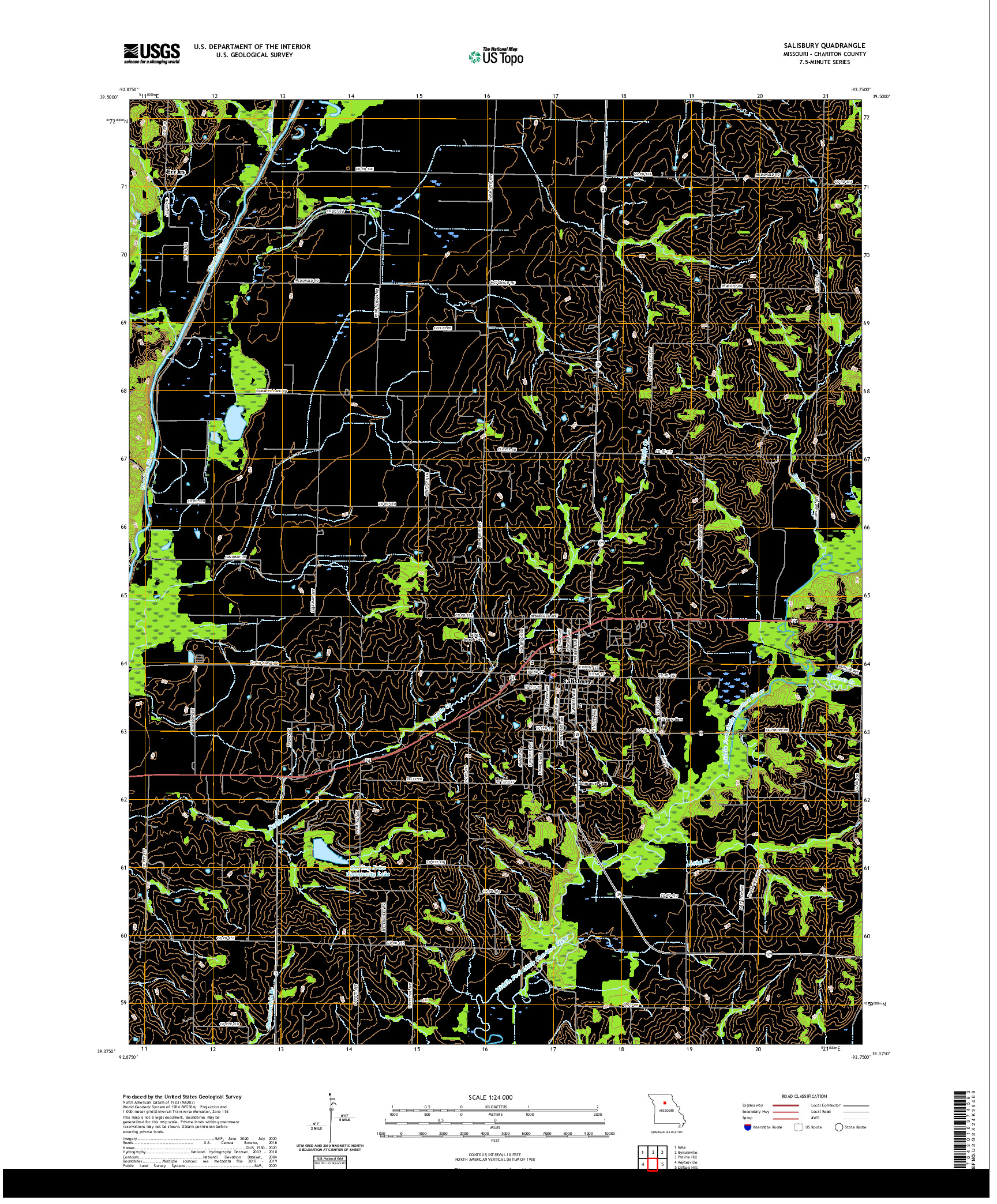 USGS US TOPO 7.5-MINUTE MAP FOR SALISBURY, MO 2021
