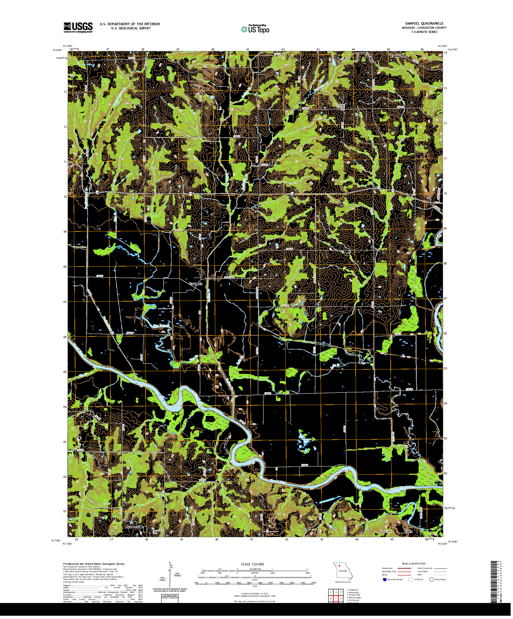 USGS US TOPO 7.5-MINUTE MAP FOR SAMPSEL, MO 2021