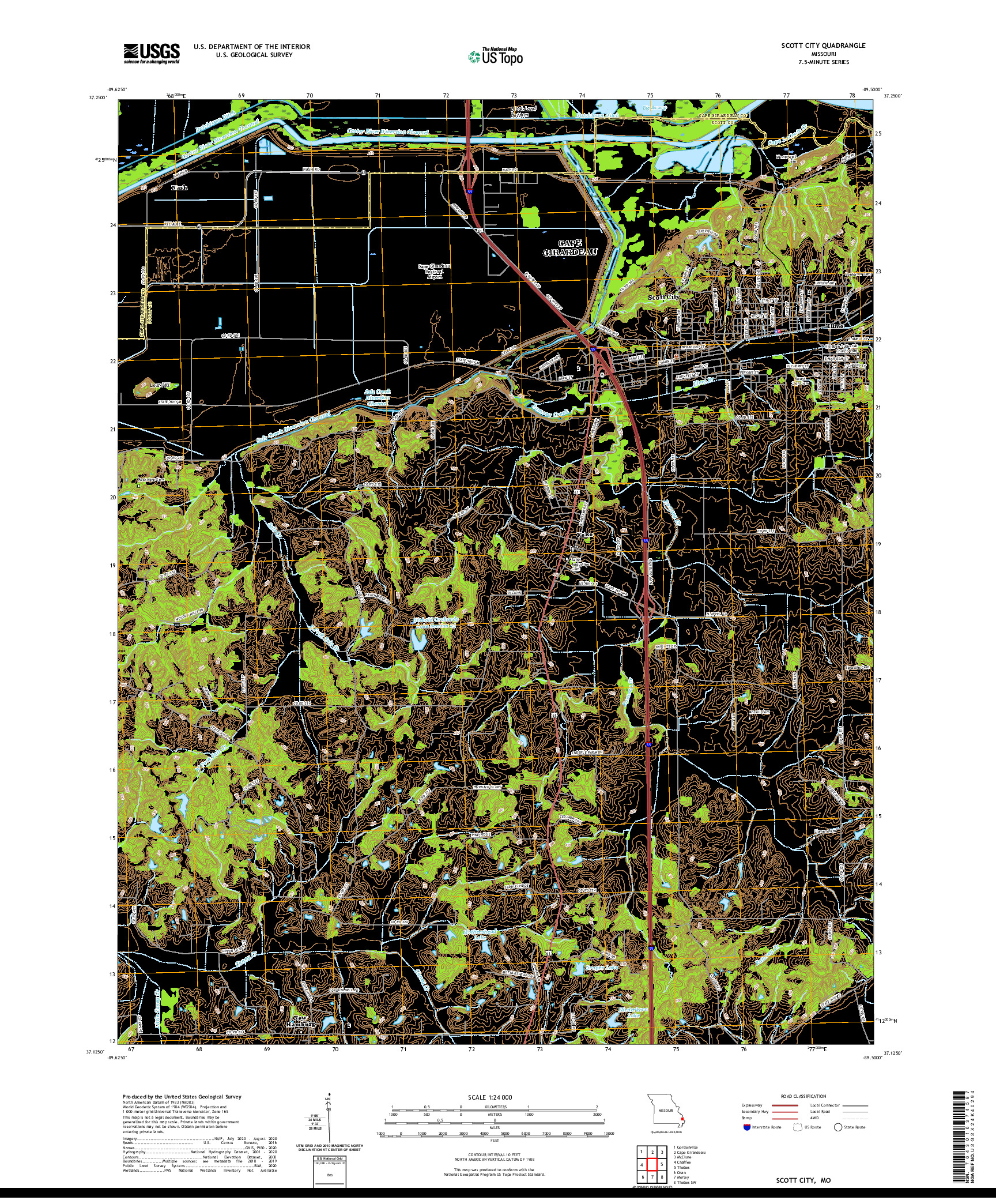 USGS US TOPO 7.5-MINUTE MAP FOR SCOTT CITY, MO 2021