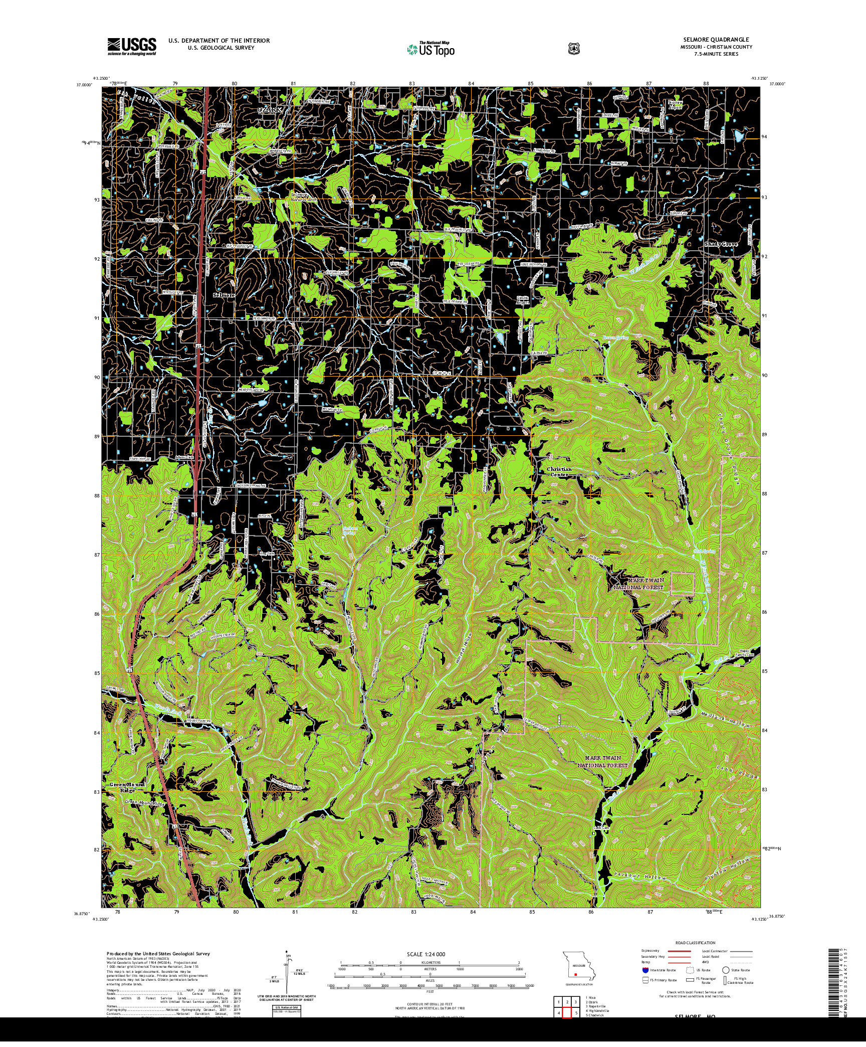 USGS US TOPO 7.5-MINUTE MAP FOR SELMORE, MO 2021