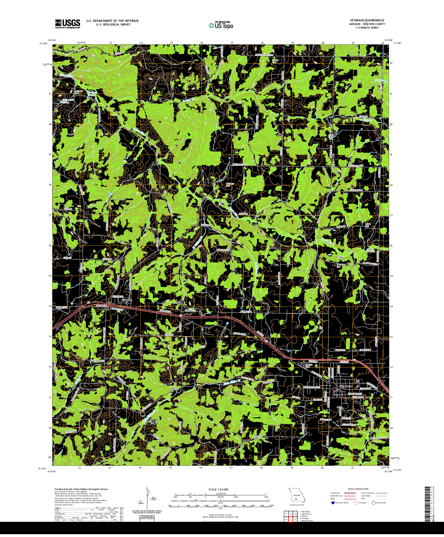 USGS US TOPO 7.5-MINUTE MAP FOR SEYMOUR, MO 2021