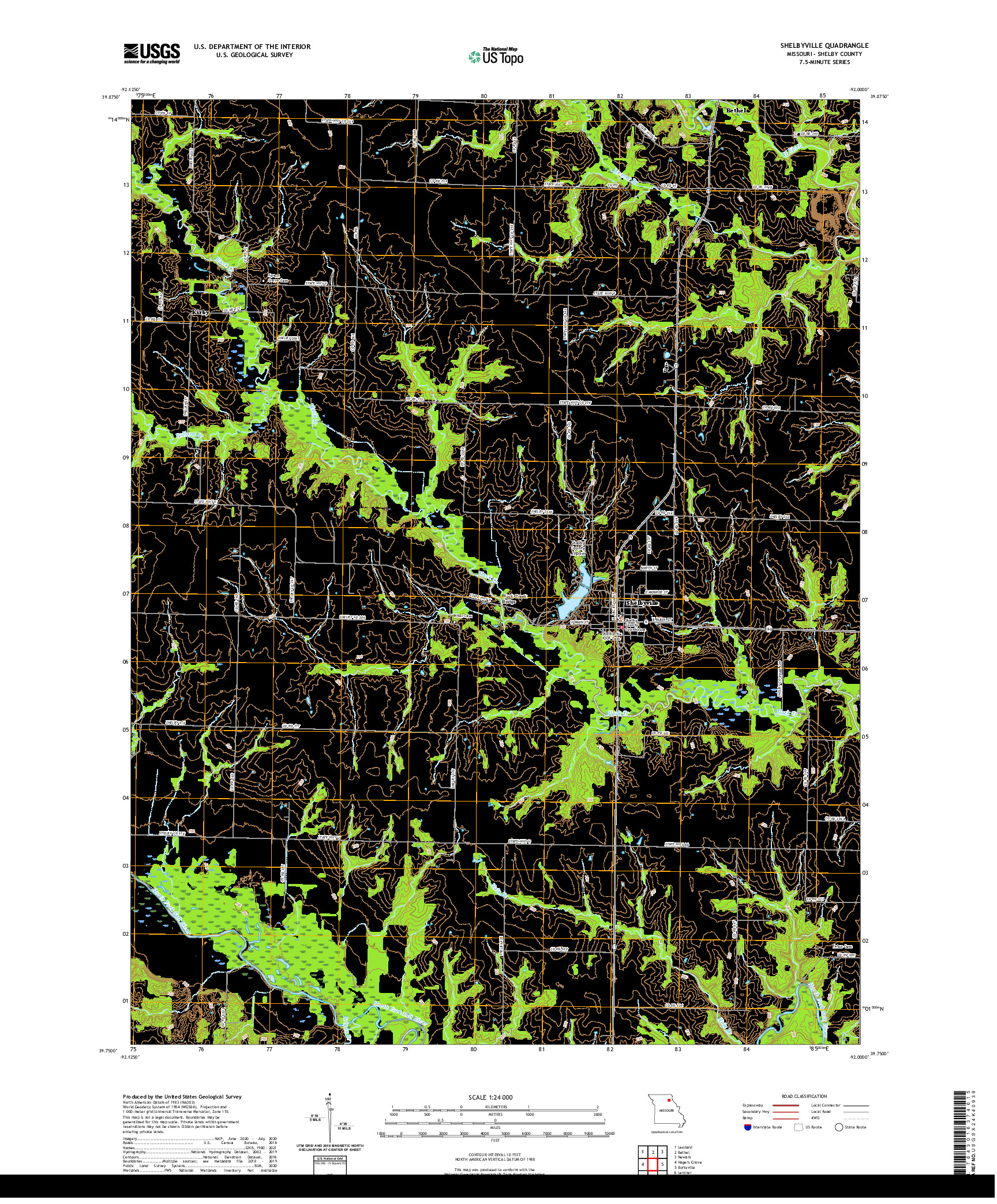 USGS US TOPO 7.5-MINUTE MAP FOR SHELBYVILLE, MO 2021