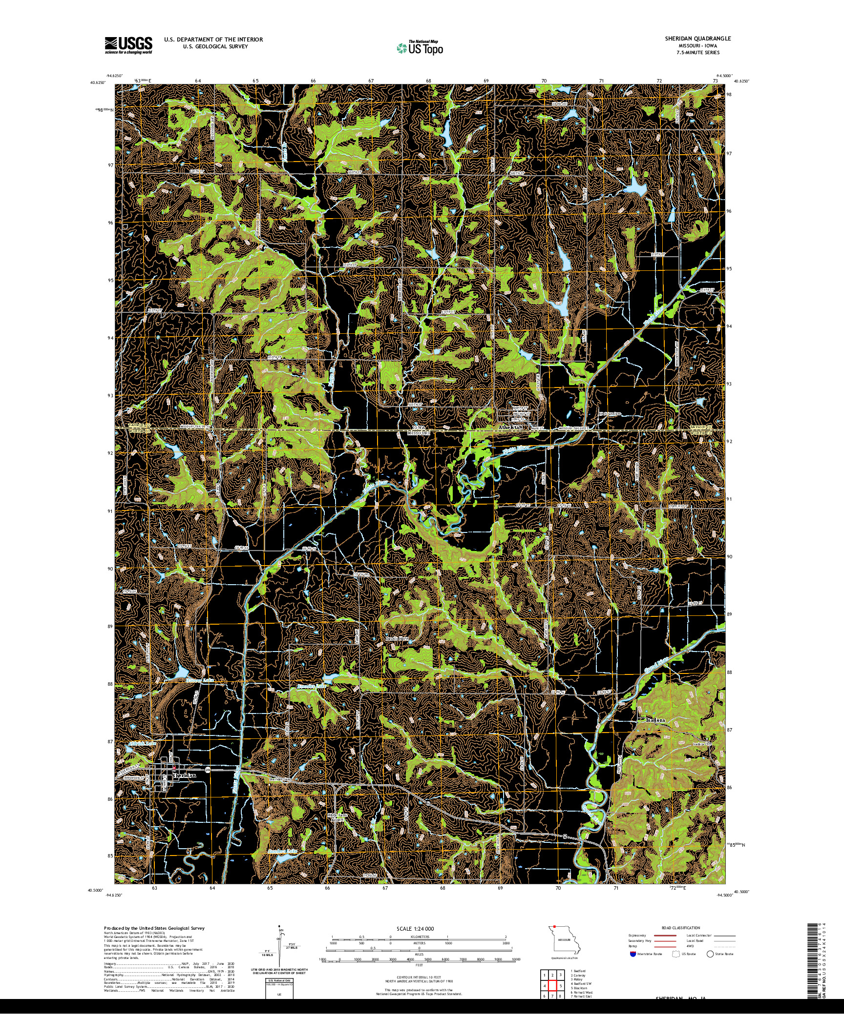 USGS US TOPO 7.5-MINUTE MAP FOR SHERIDAN, MO,IA 2021