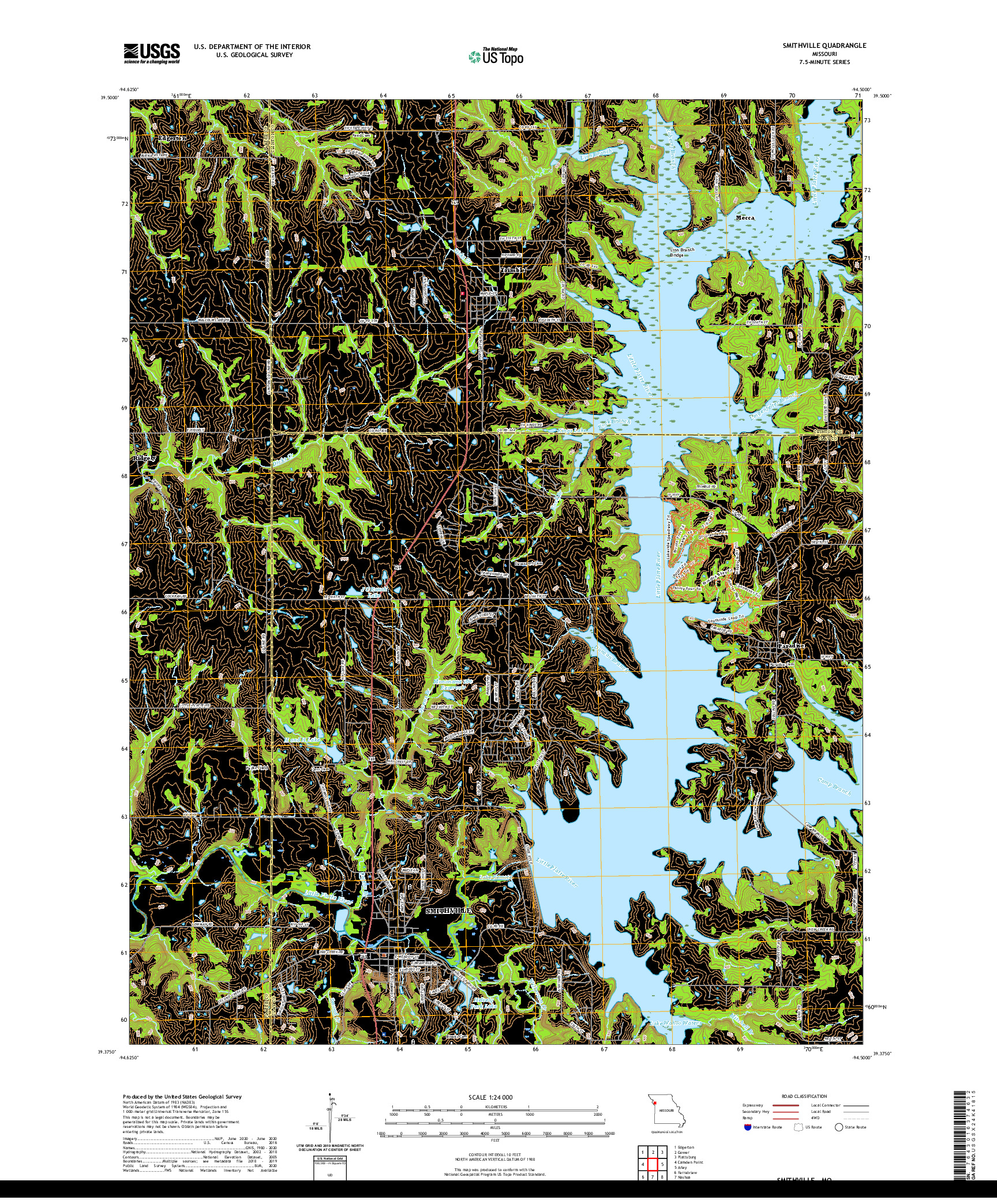 USGS US TOPO 7.5-MINUTE MAP FOR SMITHVILLE, MO 2021