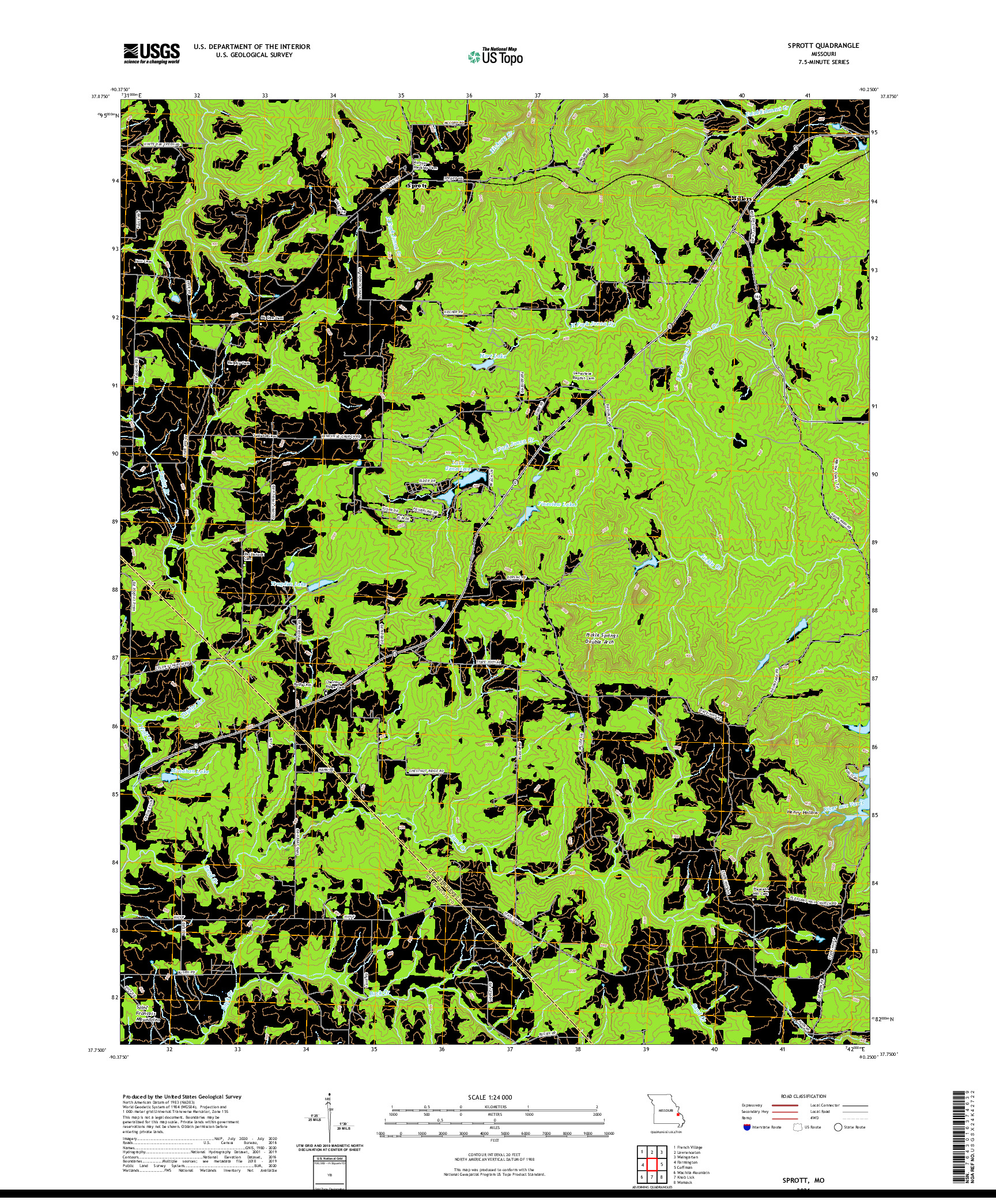 USGS US TOPO 7.5-MINUTE MAP FOR SPROTT, MO 2021