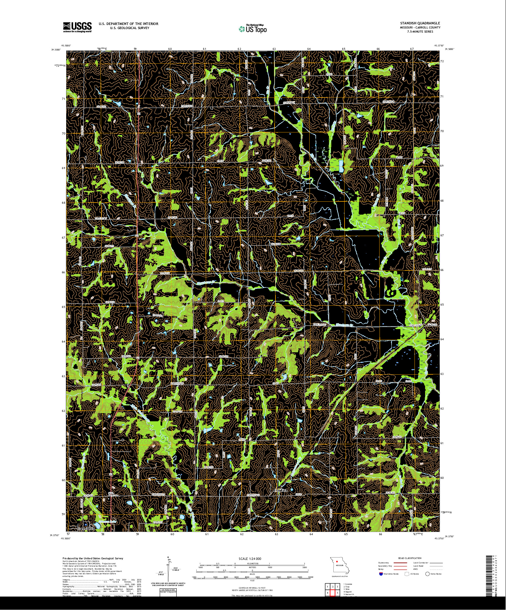 USGS US TOPO 7.5-MINUTE MAP FOR STANDISH, MO 2021