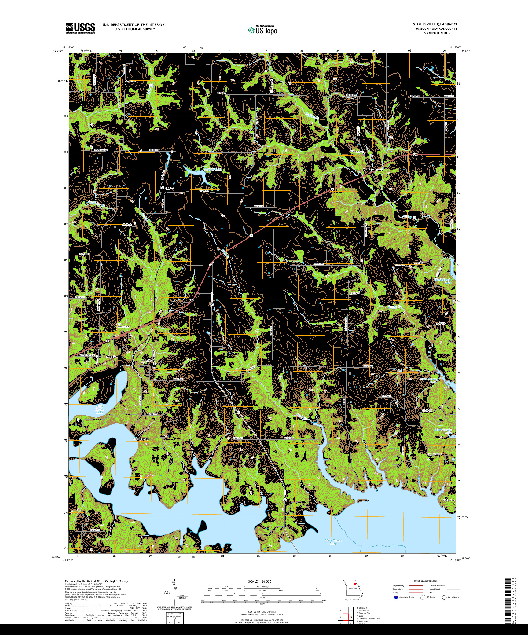 USGS US TOPO 7.5-MINUTE MAP FOR STOUTSVILLE, MO 2021