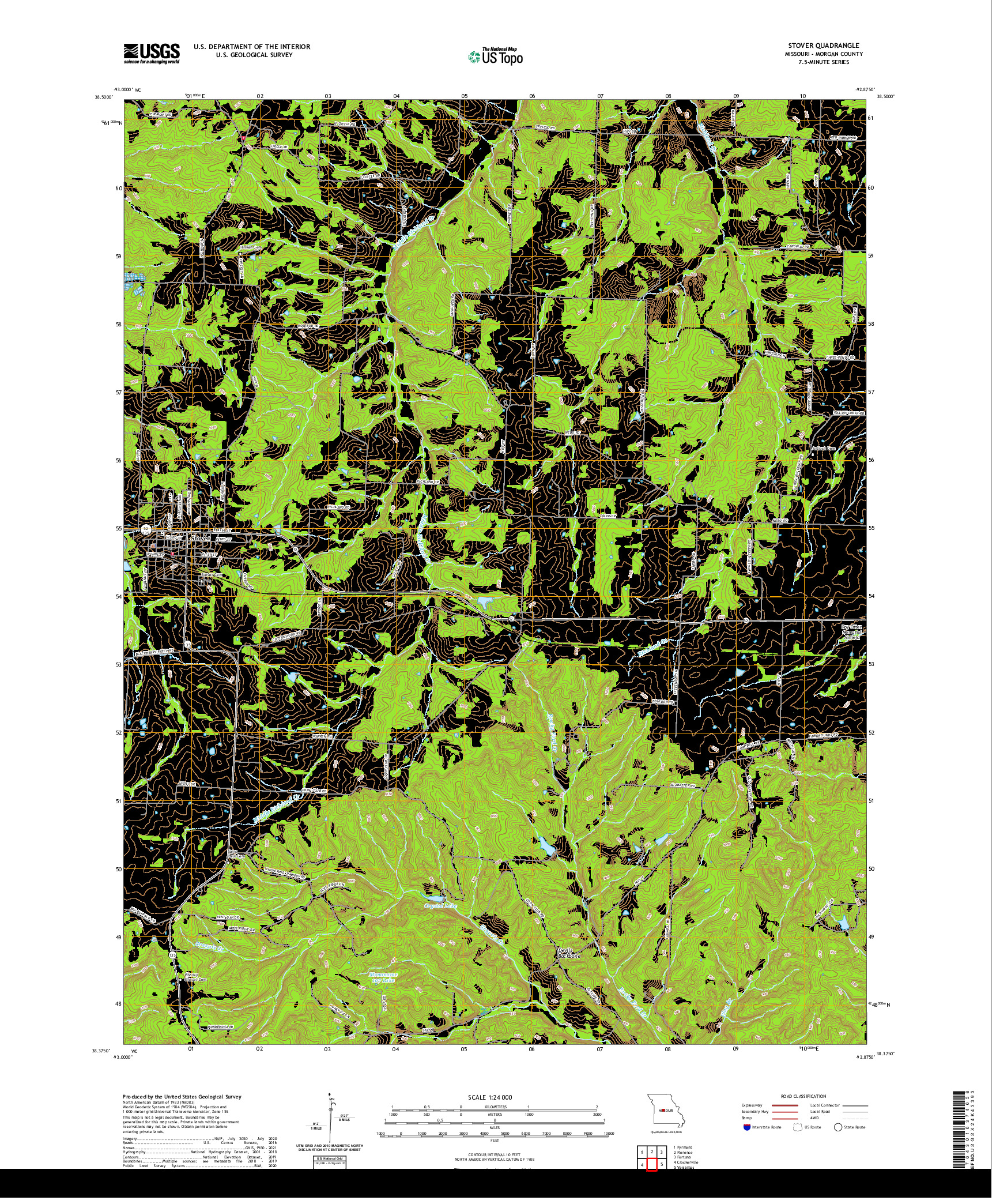 USGS US TOPO 7.5-MINUTE MAP FOR STOVER, MO 2021