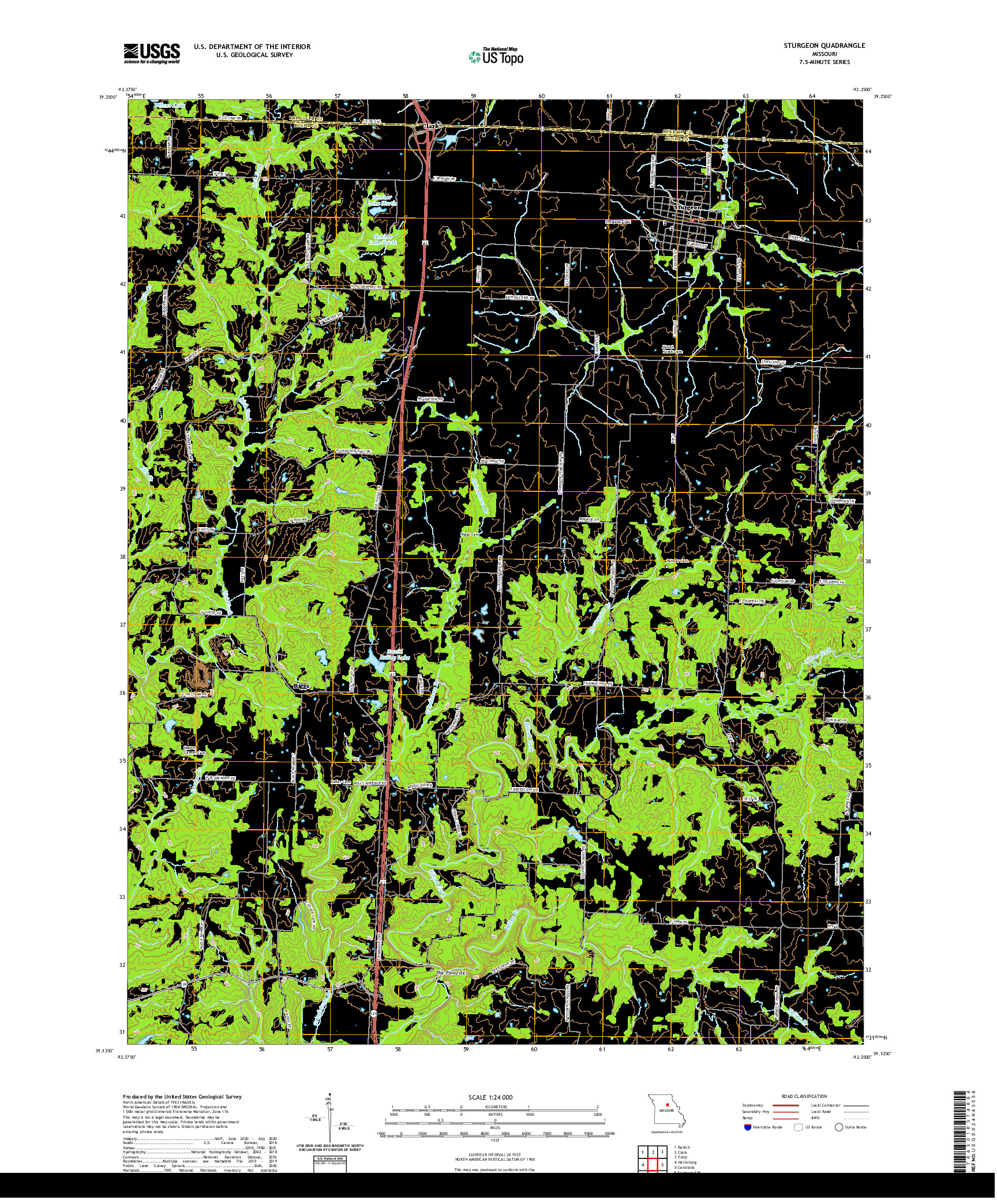 USGS US TOPO 7.5-MINUTE MAP FOR STURGEON, MO 2021