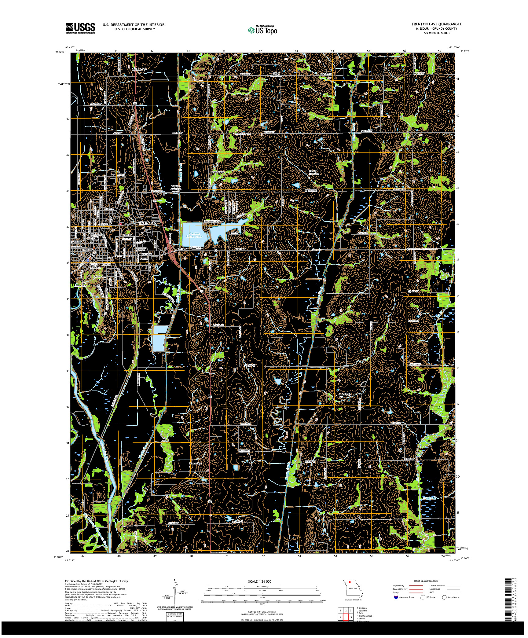 USGS US TOPO 7.5-MINUTE MAP FOR TRENTON EAST, MO 2021