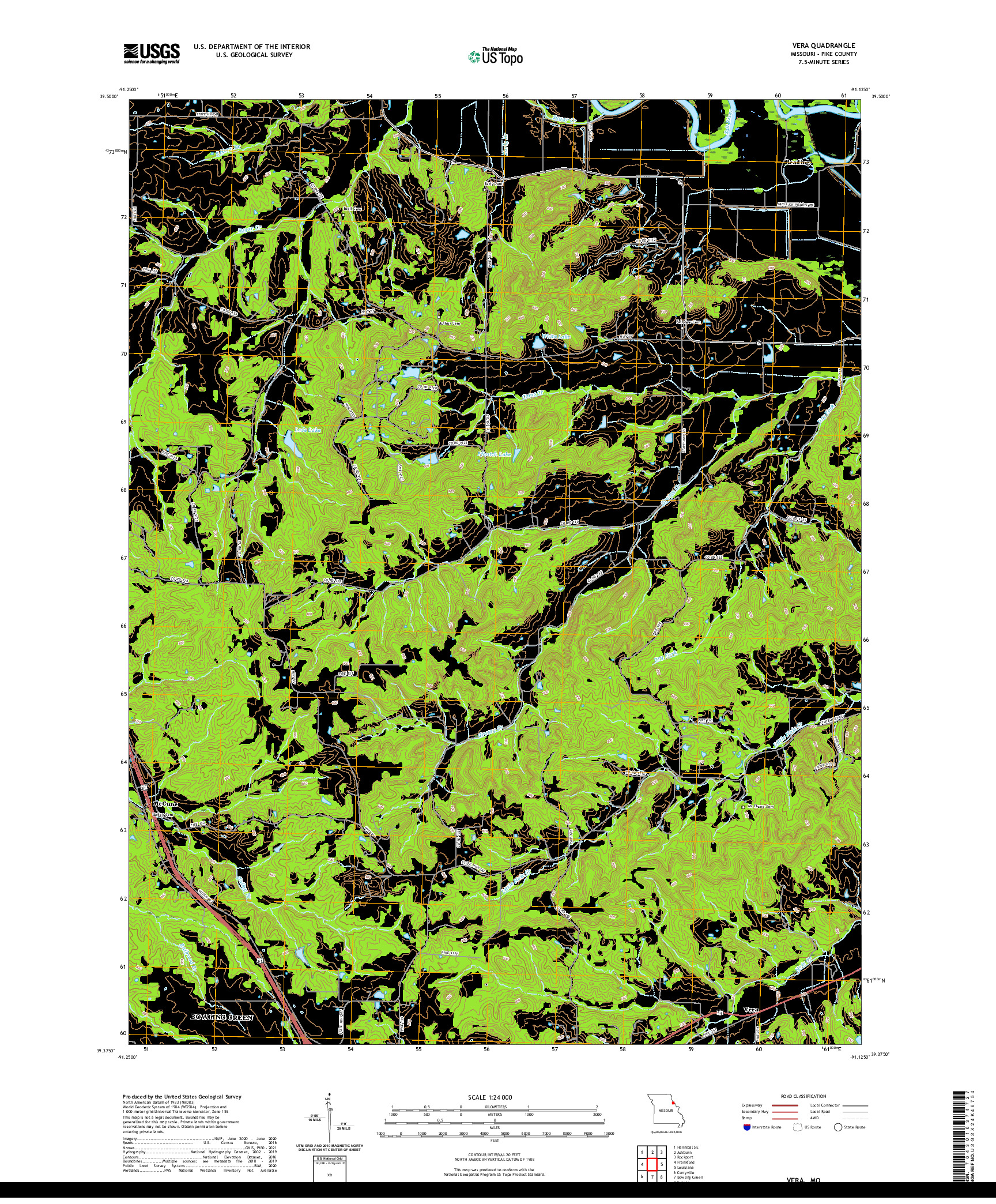 USGS US TOPO 7.5-MINUTE MAP FOR VERA, MO 2021