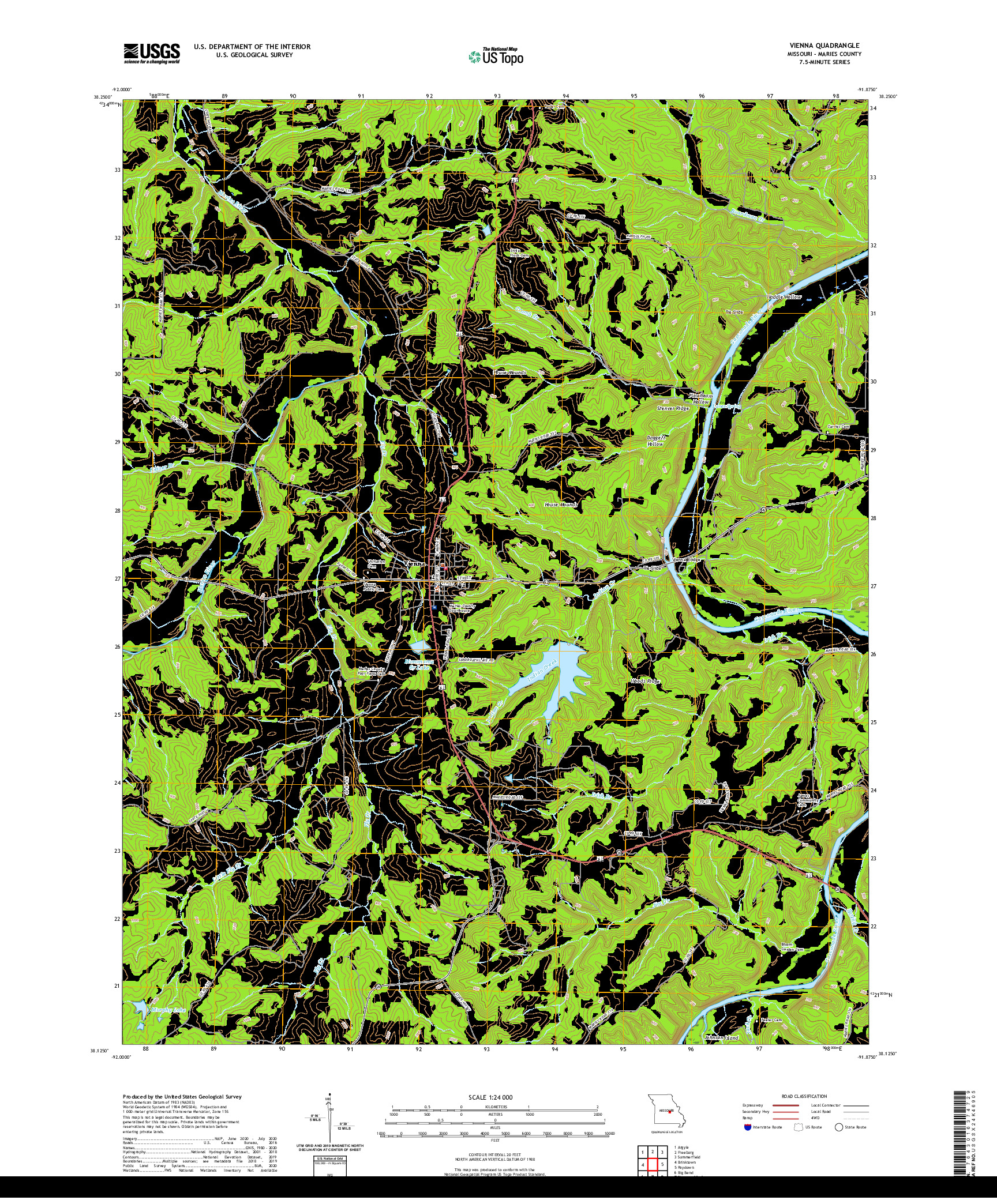 USGS US TOPO 7.5-MINUTE MAP FOR VIENNA, MO 2021