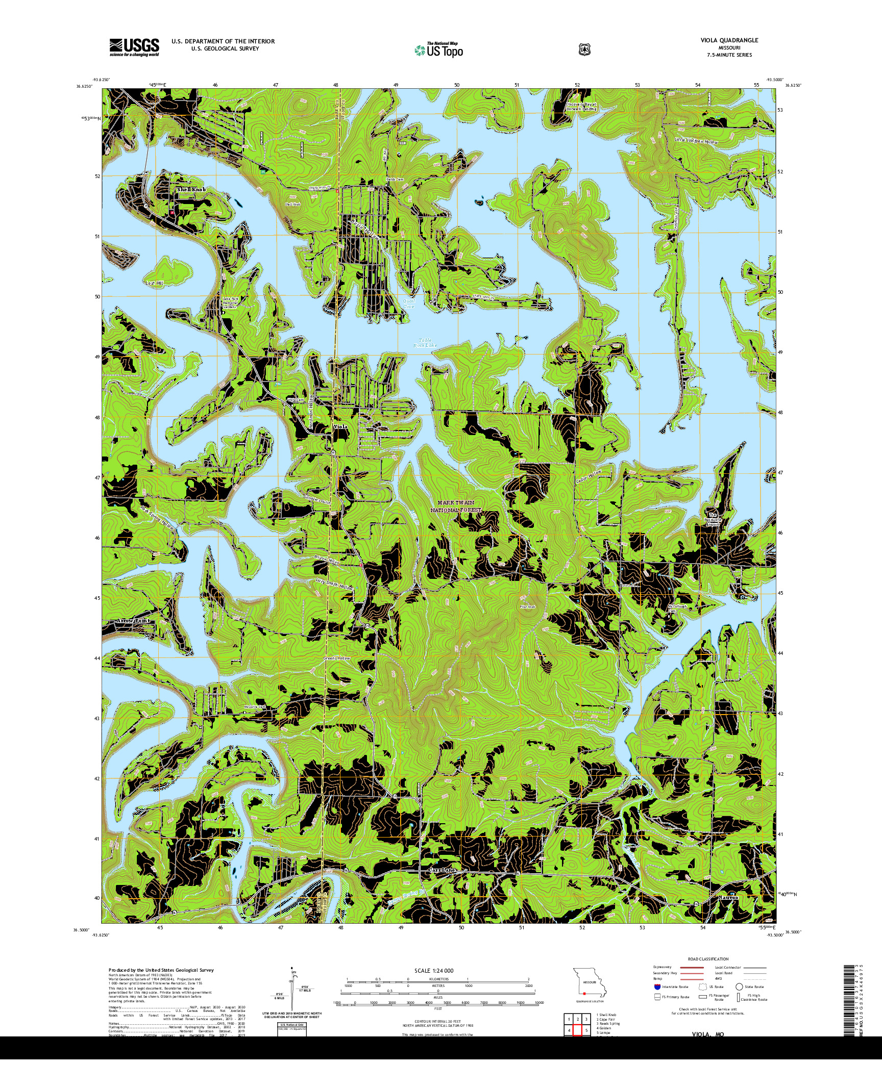 USGS US TOPO 7.5-MINUTE MAP FOR VIOLA, MO 2021