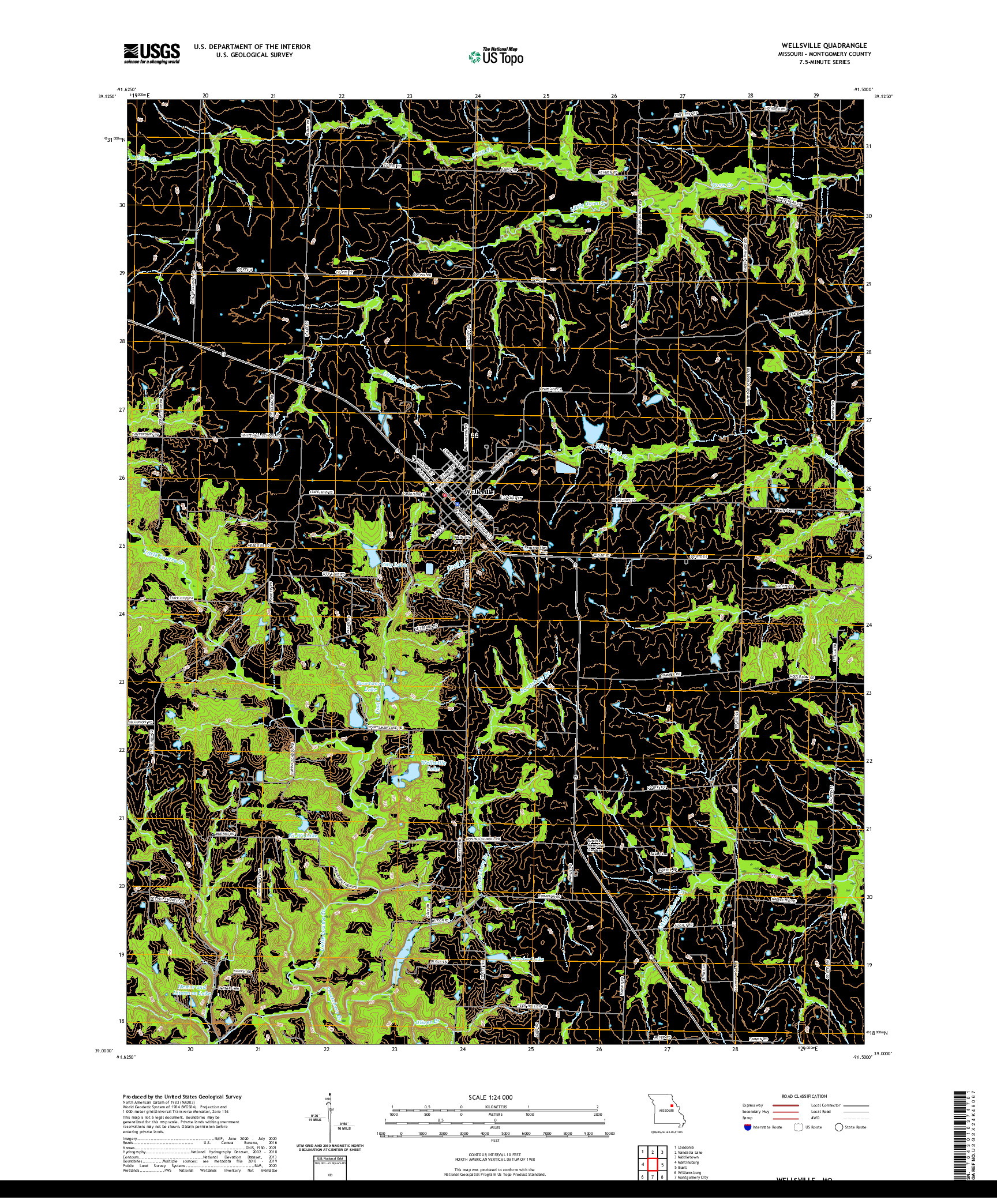 USGS US TOPO 7.5-MINUTE MAP FOR WELLSVILLE, MO 2021