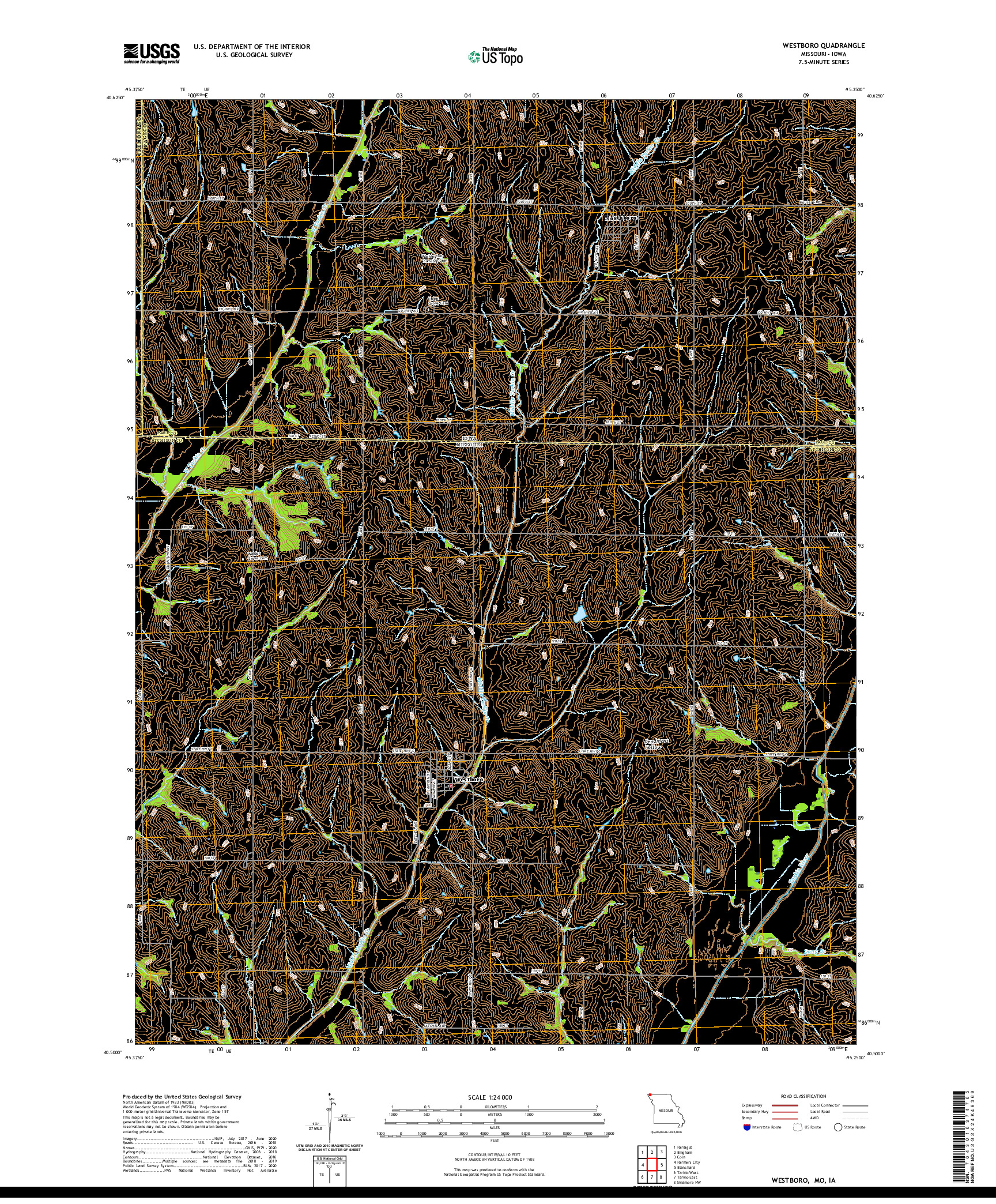 USGS US TOPO 7.5-MINUTE MAP FOR WESTBORO, MO,IA 2021