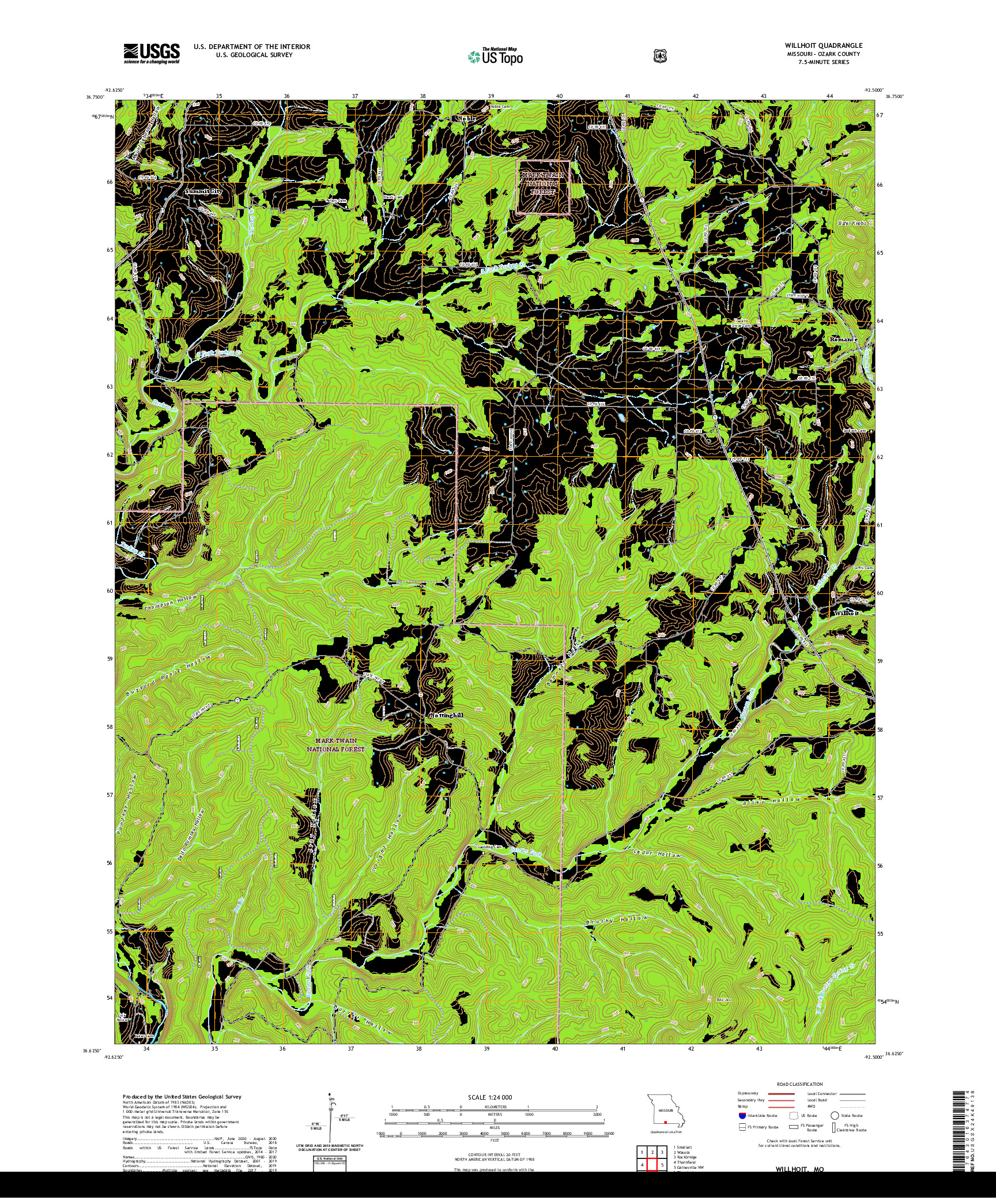 USGS US TOPO 7.5-MINUTE MAP FOR WILLHOIT, MO 2021