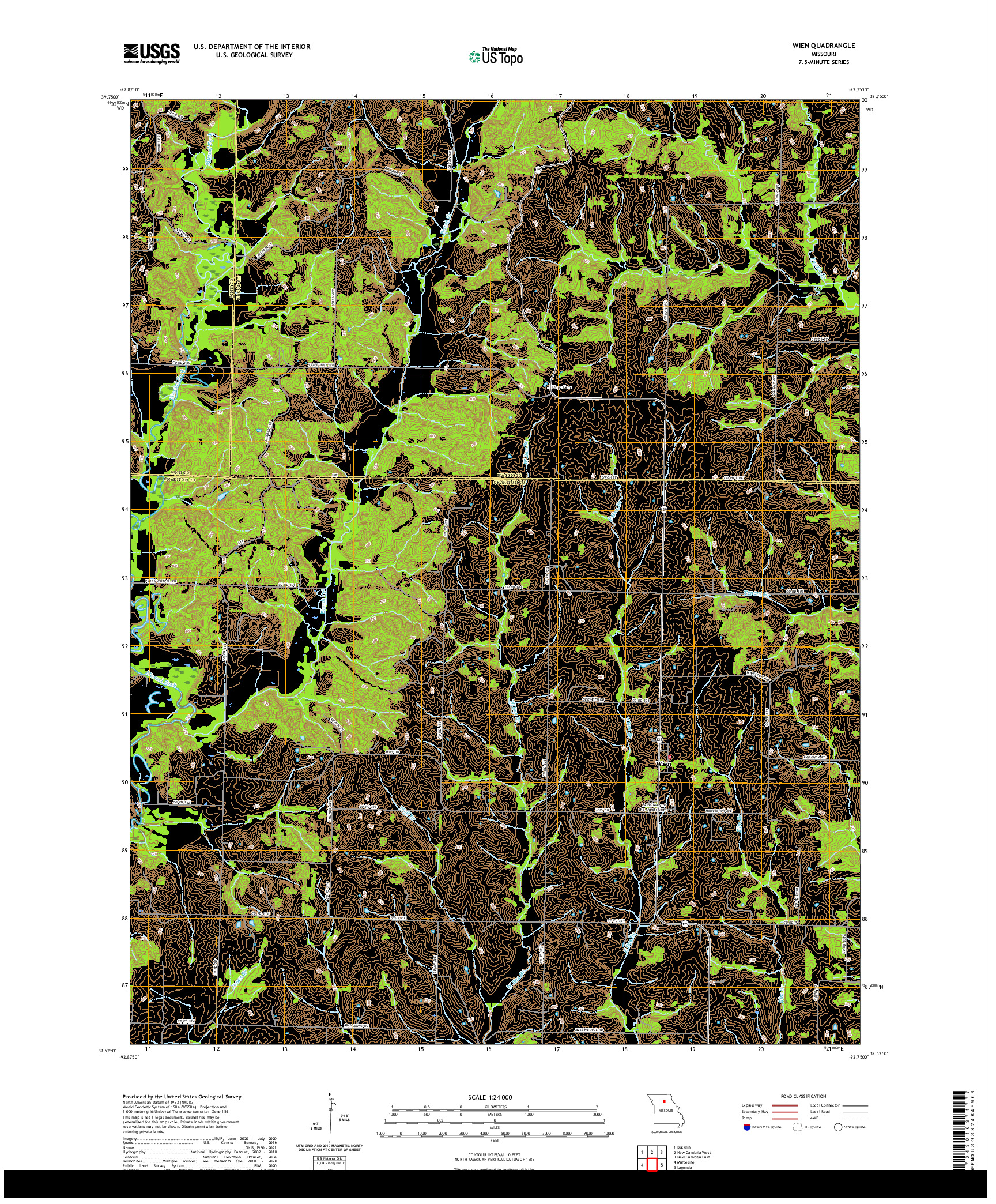 USGS US TOPO 7.5-MINUTE MAP FOR WIEN, MO 2021