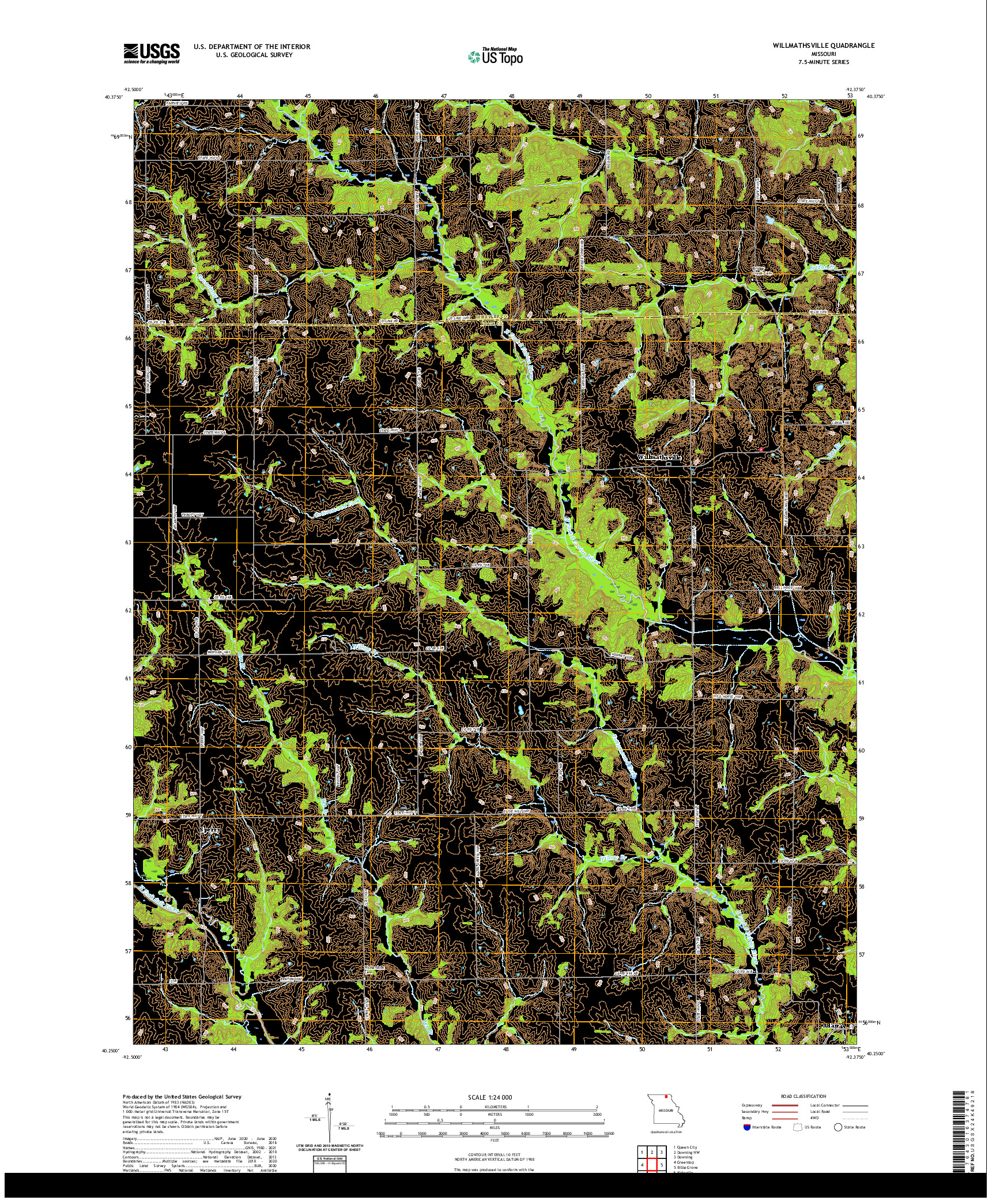 USGS US TOPO 7.5-MINUTE MAP FOR WILLMATHSVILLE, MO 2021