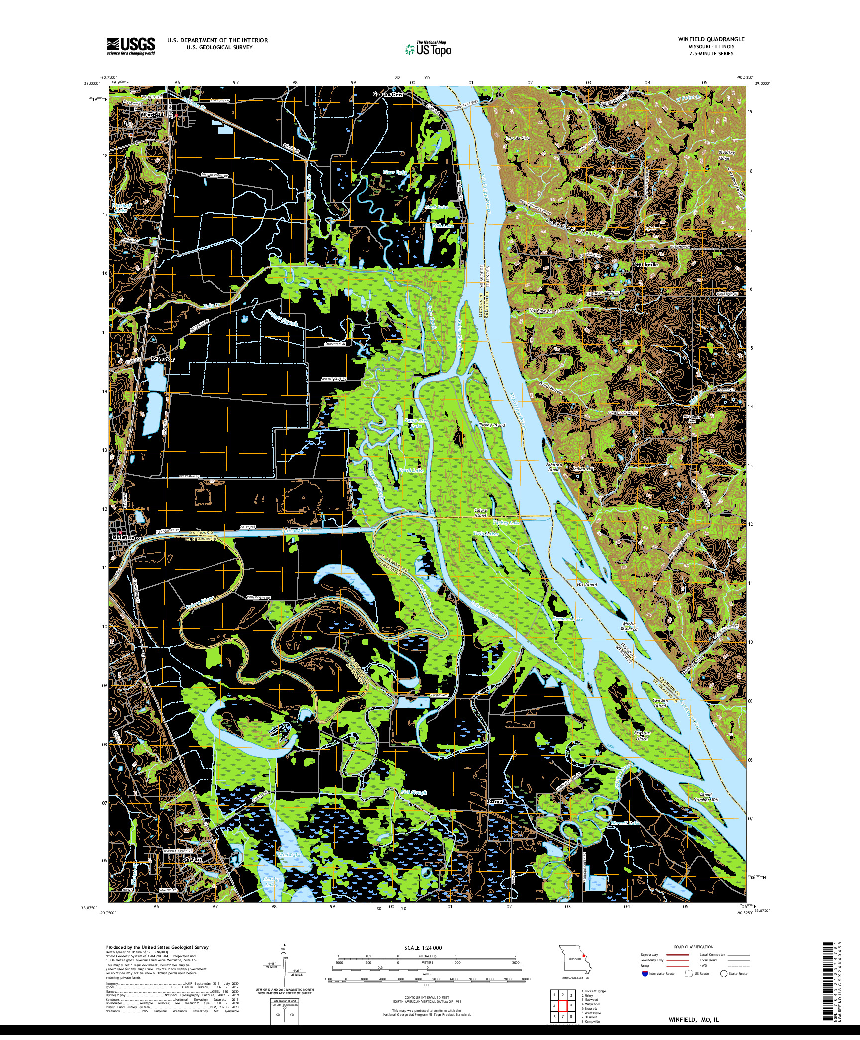 USGS US TOPO 7.5-MINUTE MAP FOR WINFIELD, MO,IL 2021