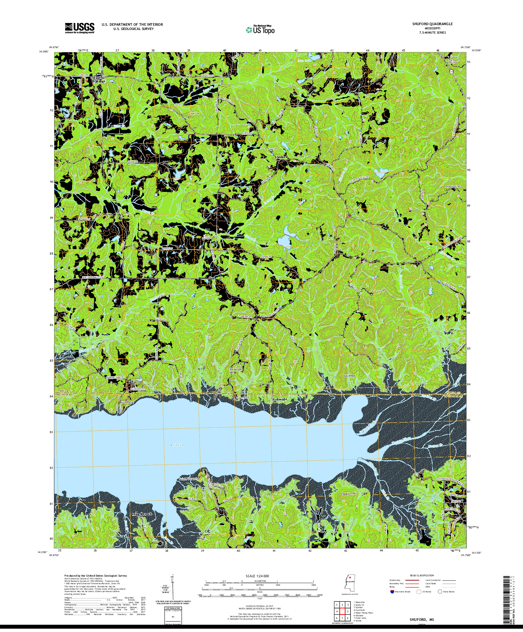 USGS US TOPO 7.5-MINUTE MAP FOR SHUFORD, MS 2021