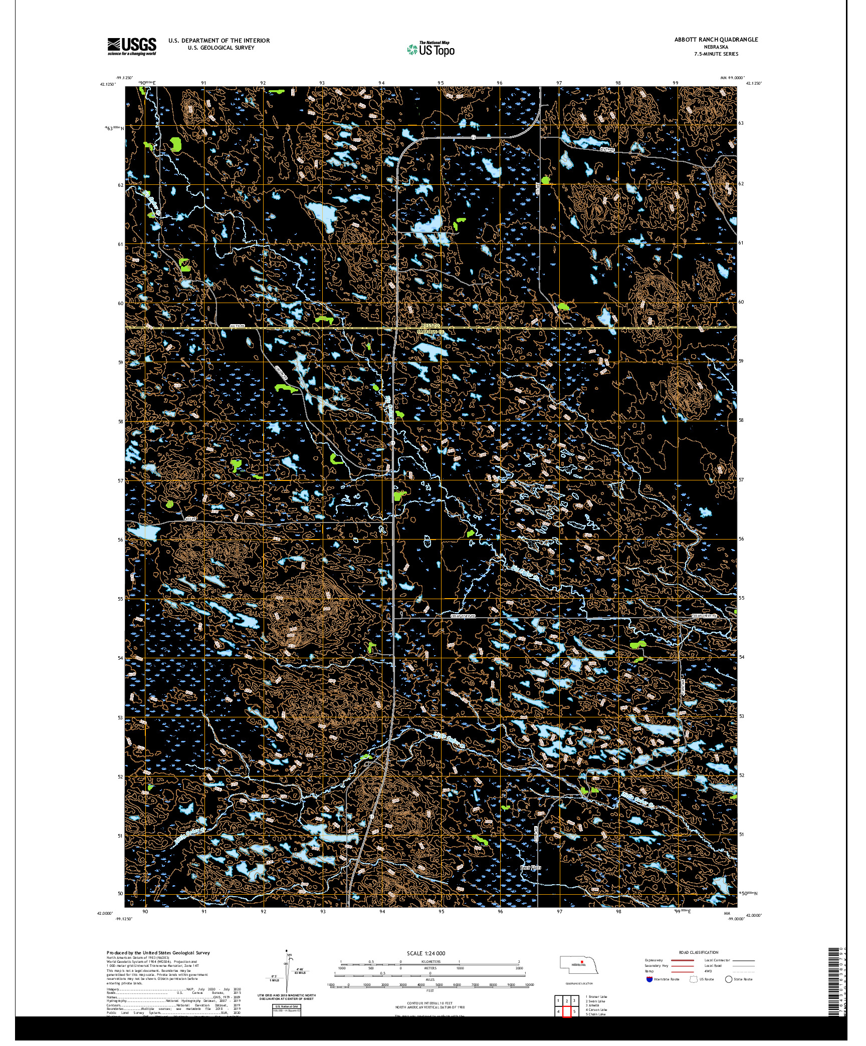 USGS US TOPO 7.5-MINUTE MAP FOR ABBOTT RANCH, NE 2021