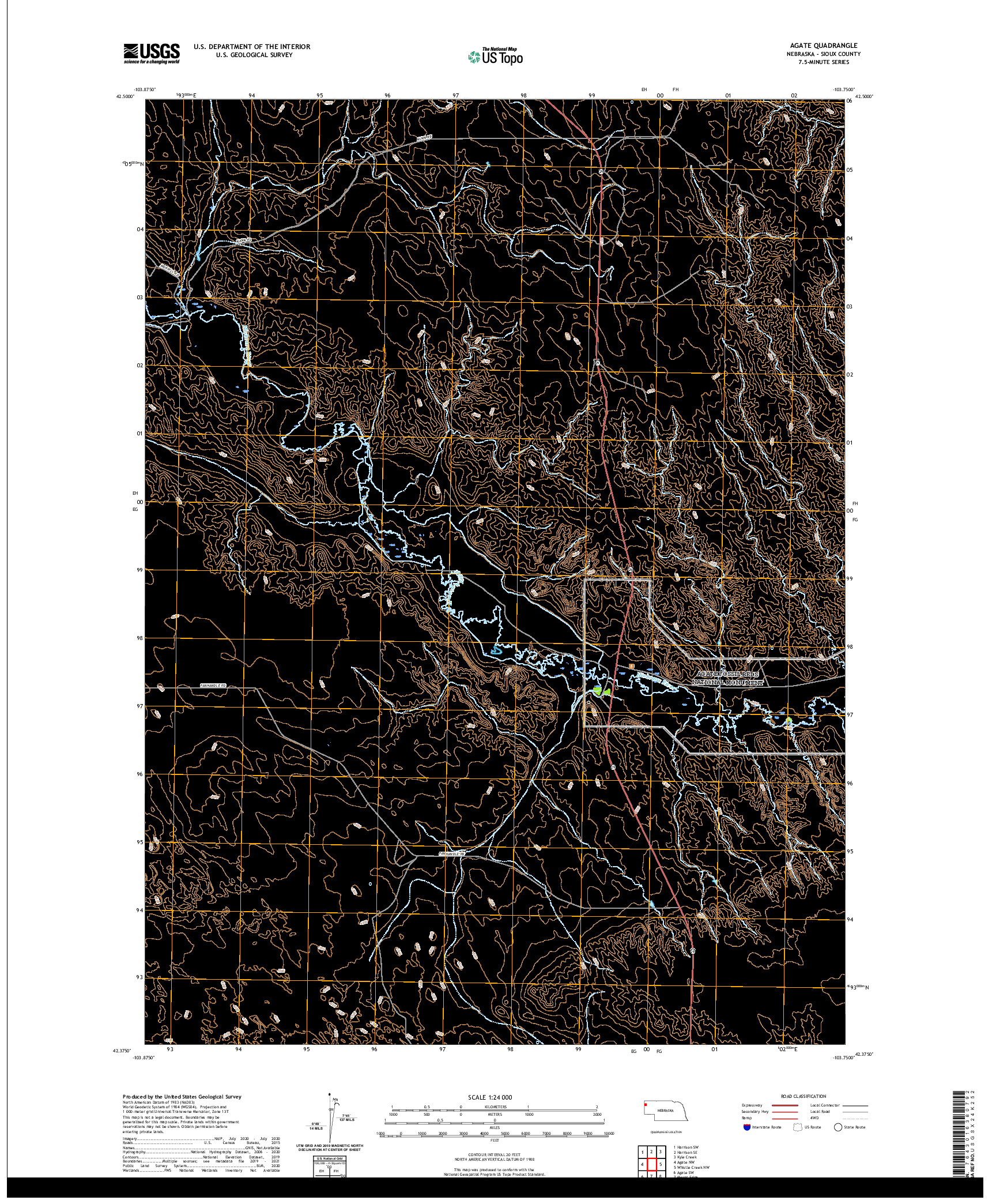 USGS US TOPO 7.5-MINUTE MAP FOR AGATE, NE 2021