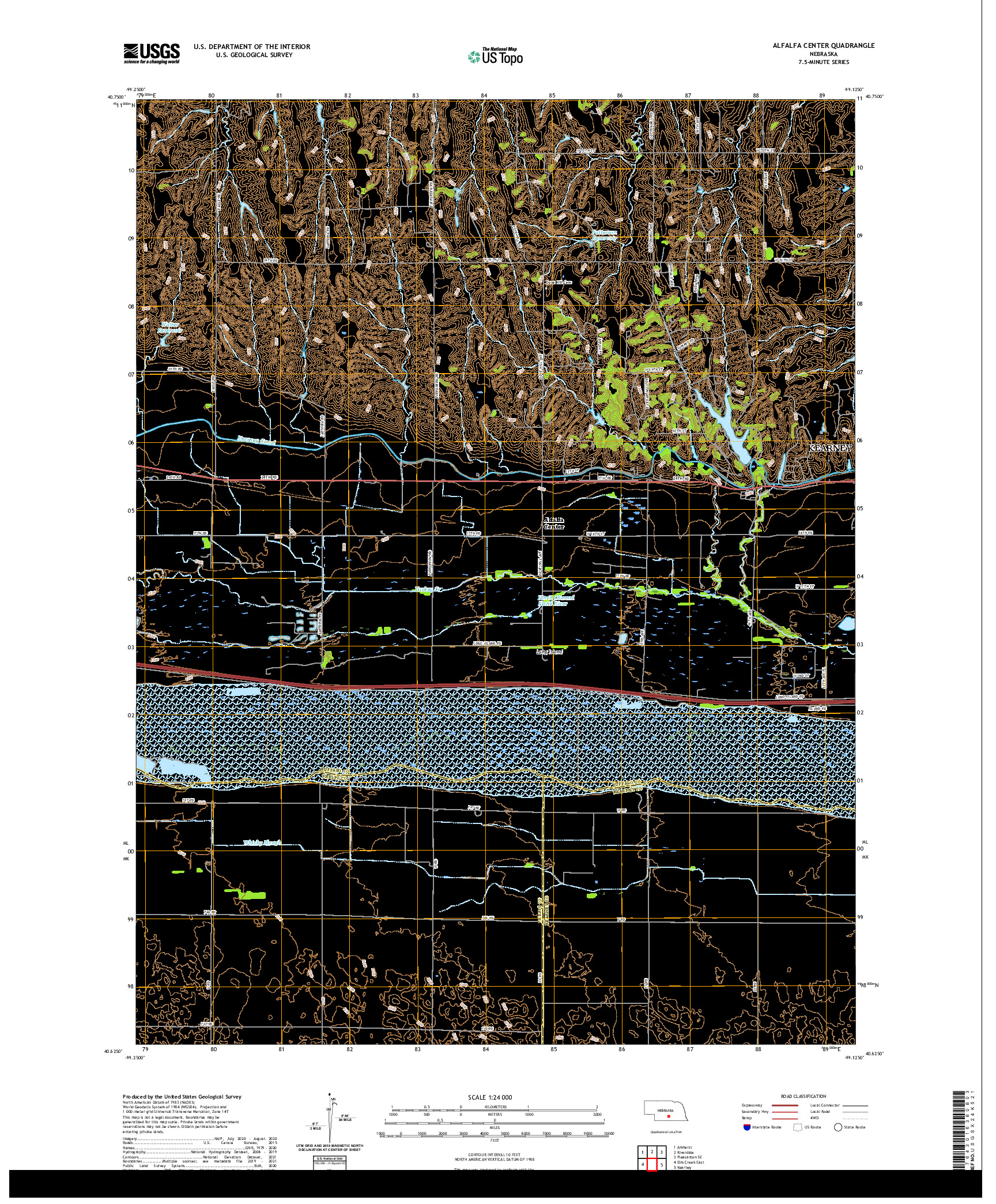 USGS US TOPO 7.5-MINUTE MAP FOR ALFALFA CENTER, NE 2021