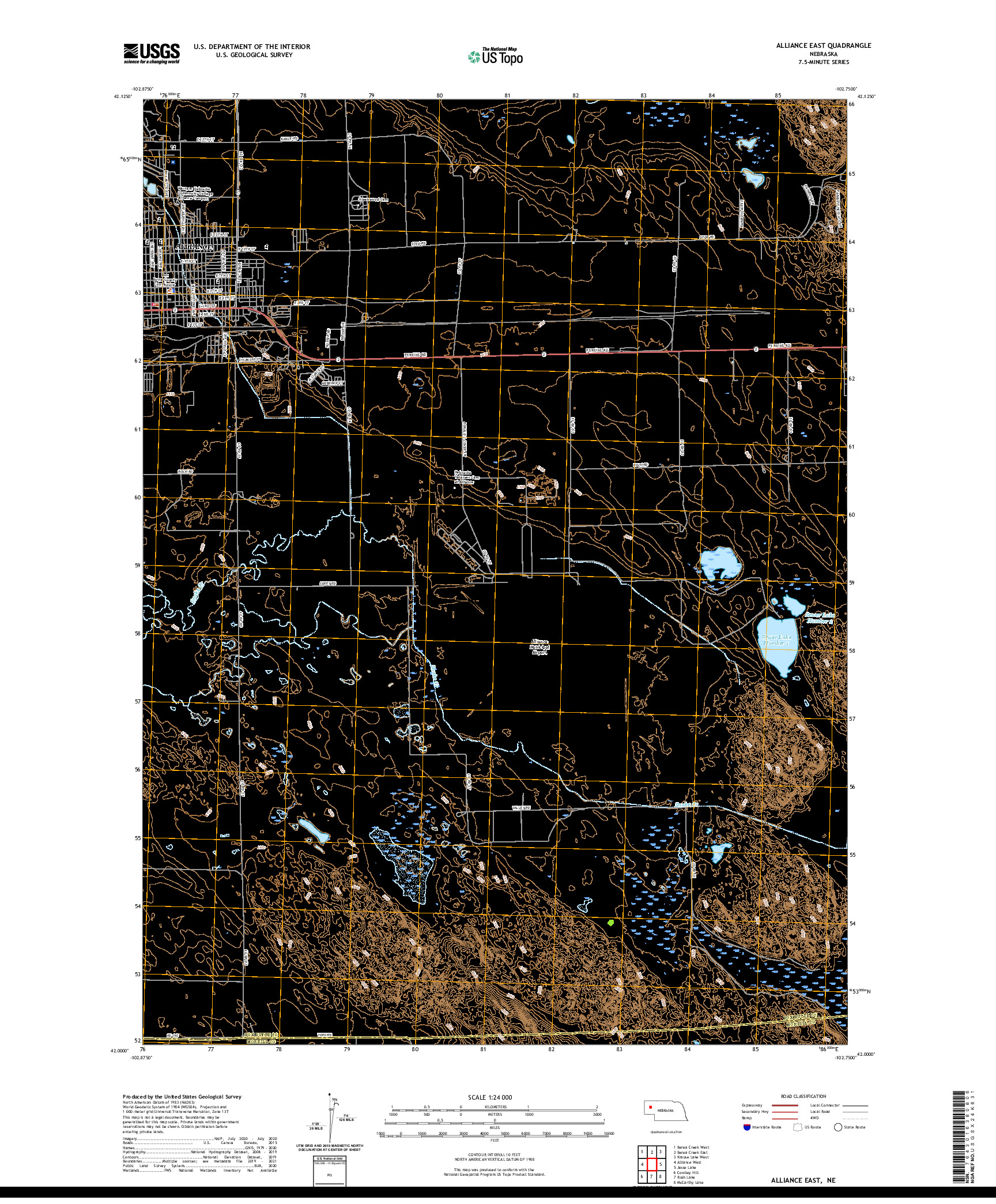 USGS US TOPO 7.5-MINUTE MAP FOR ALLIANCE EAST, NE 2021