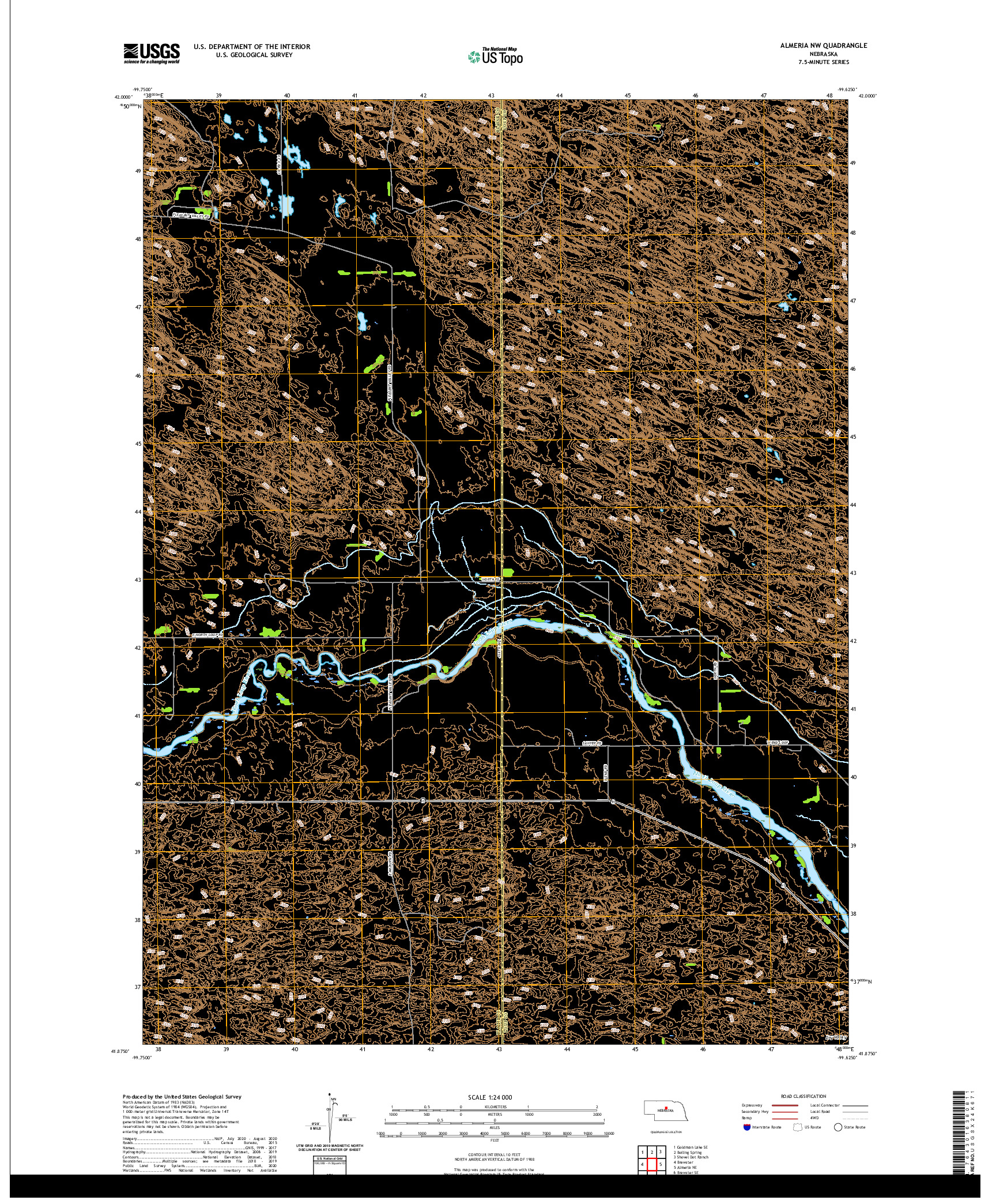 USGS US TOPO 7.5-MINUTE MAP FOR ALMERIA NW, NE 2021