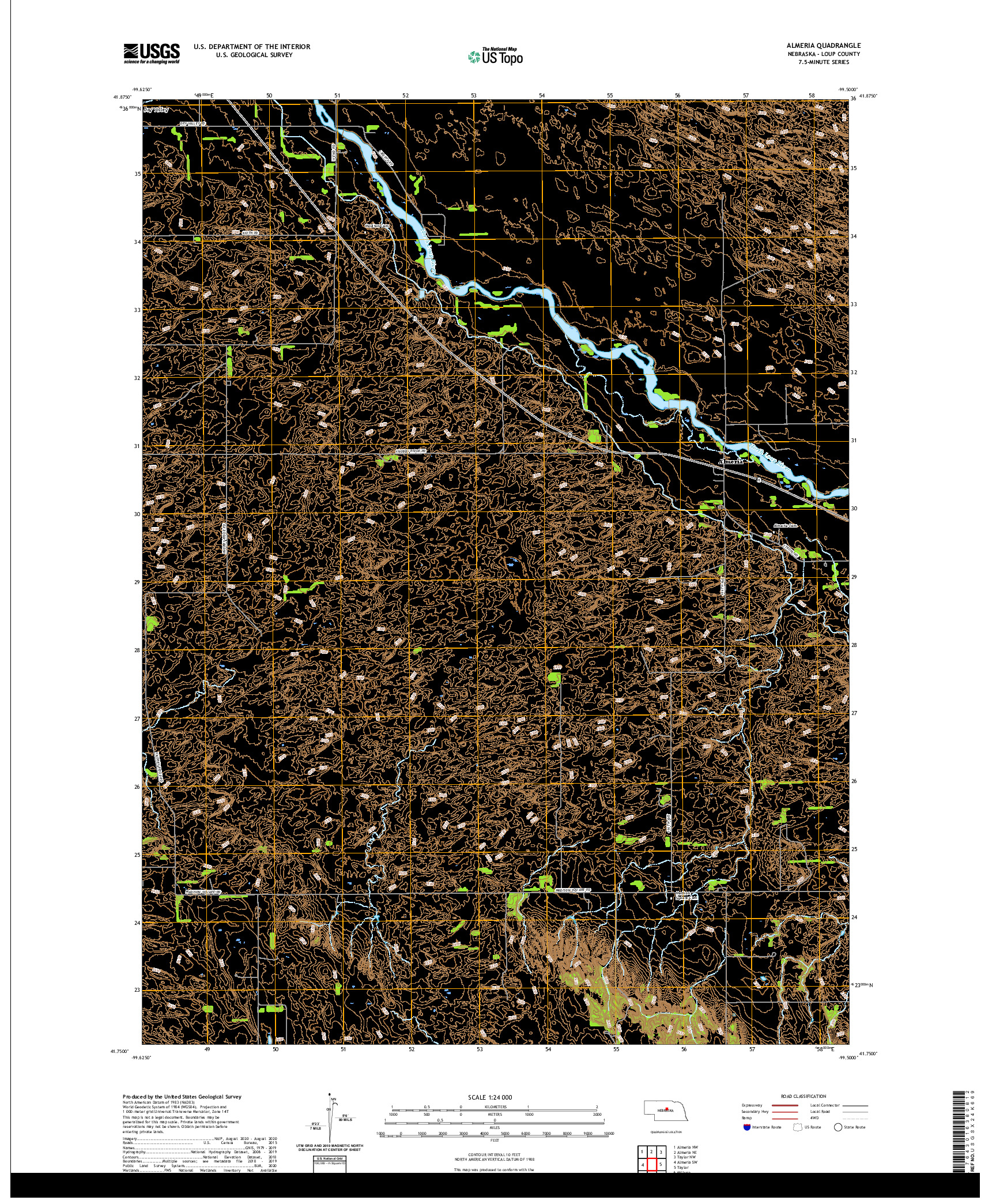 USGS US TOPO 7.5-MINUTE MAP FOR ALMERIA, NE 2021