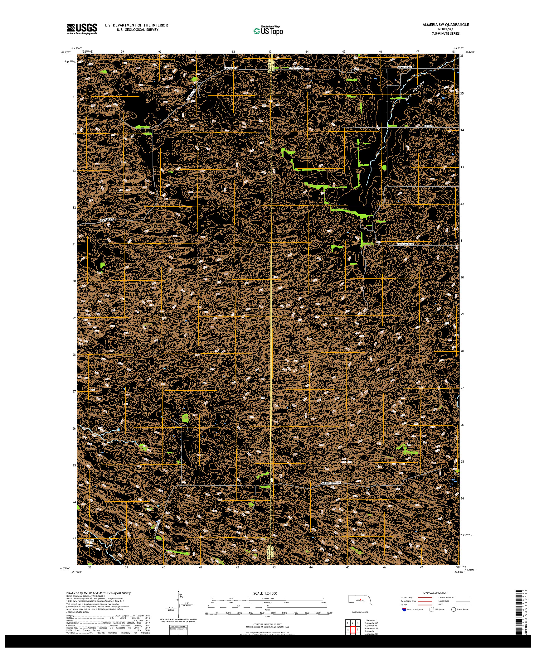 USGS US TOPO 7.5-MINUTE MAP FOR ALMERIA SW, NE 2021