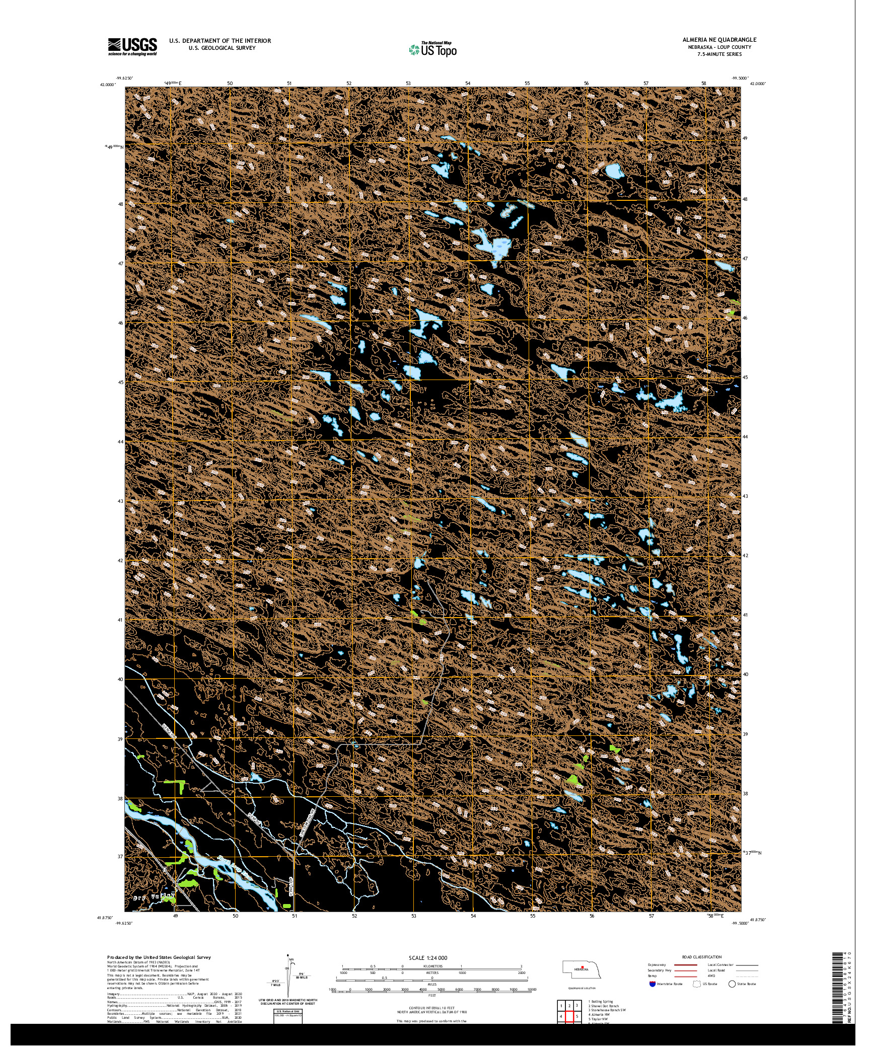 USGS US TOPO 7.5-MINUTE MAP FOR ALMERIA NE, NE 2021