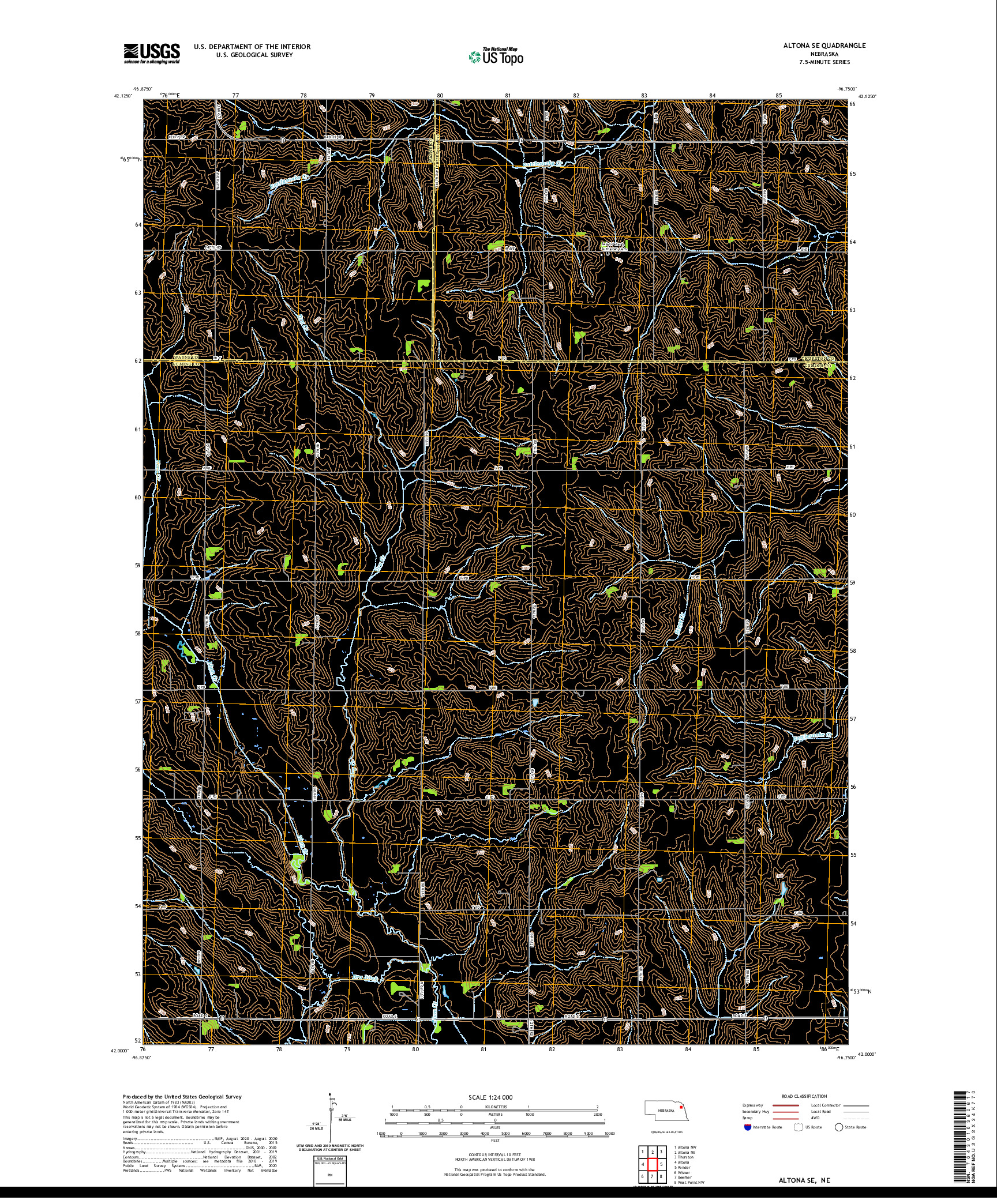 USGS US TOPO 7.5-MINUTE MAP FOR ALTONA SE, NE 2021