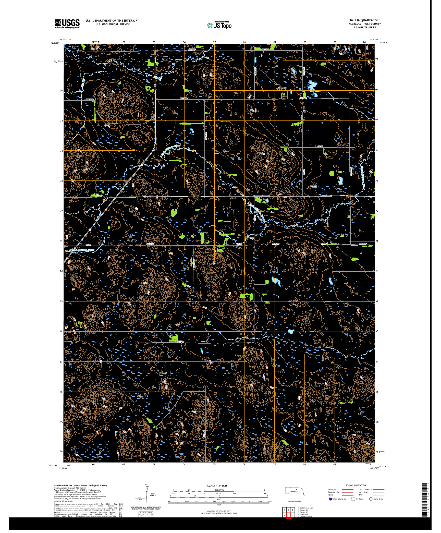 USGS US TOPO 7.5-MINUTE MAP FOR AMELIA, NE 2021