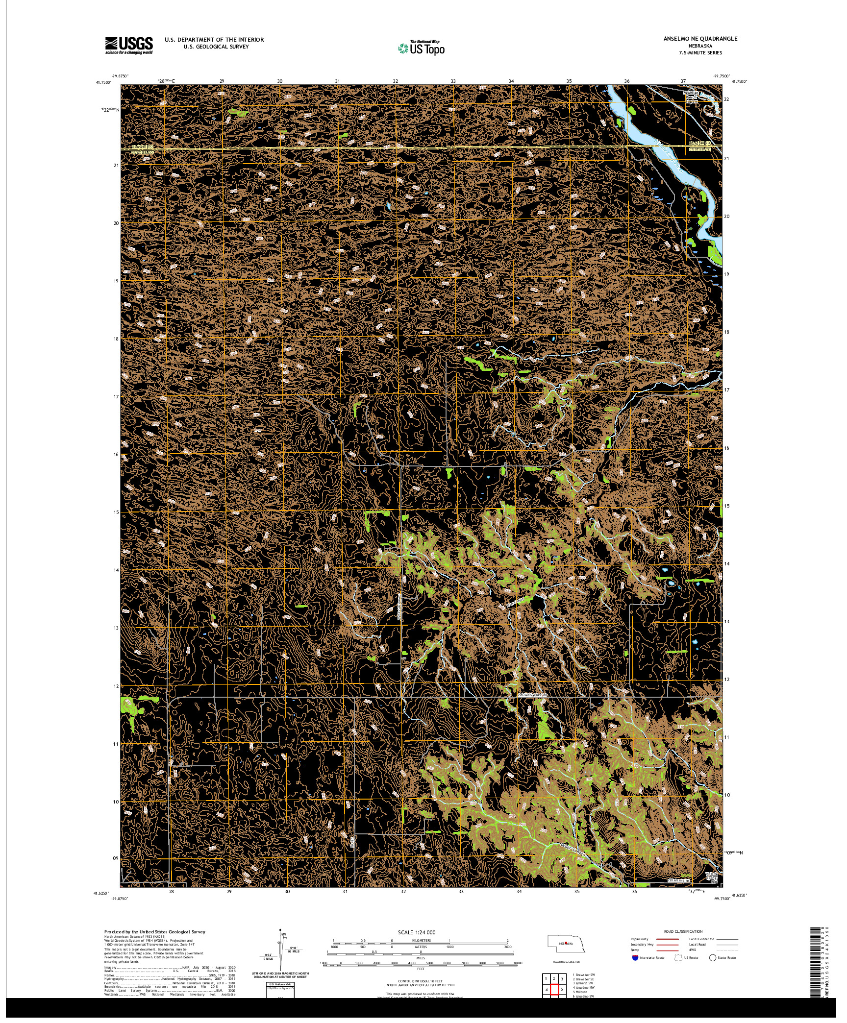 USGS US TOPO 7.5-MINUTE MAP FOR ANSELMO NE, NE 2021