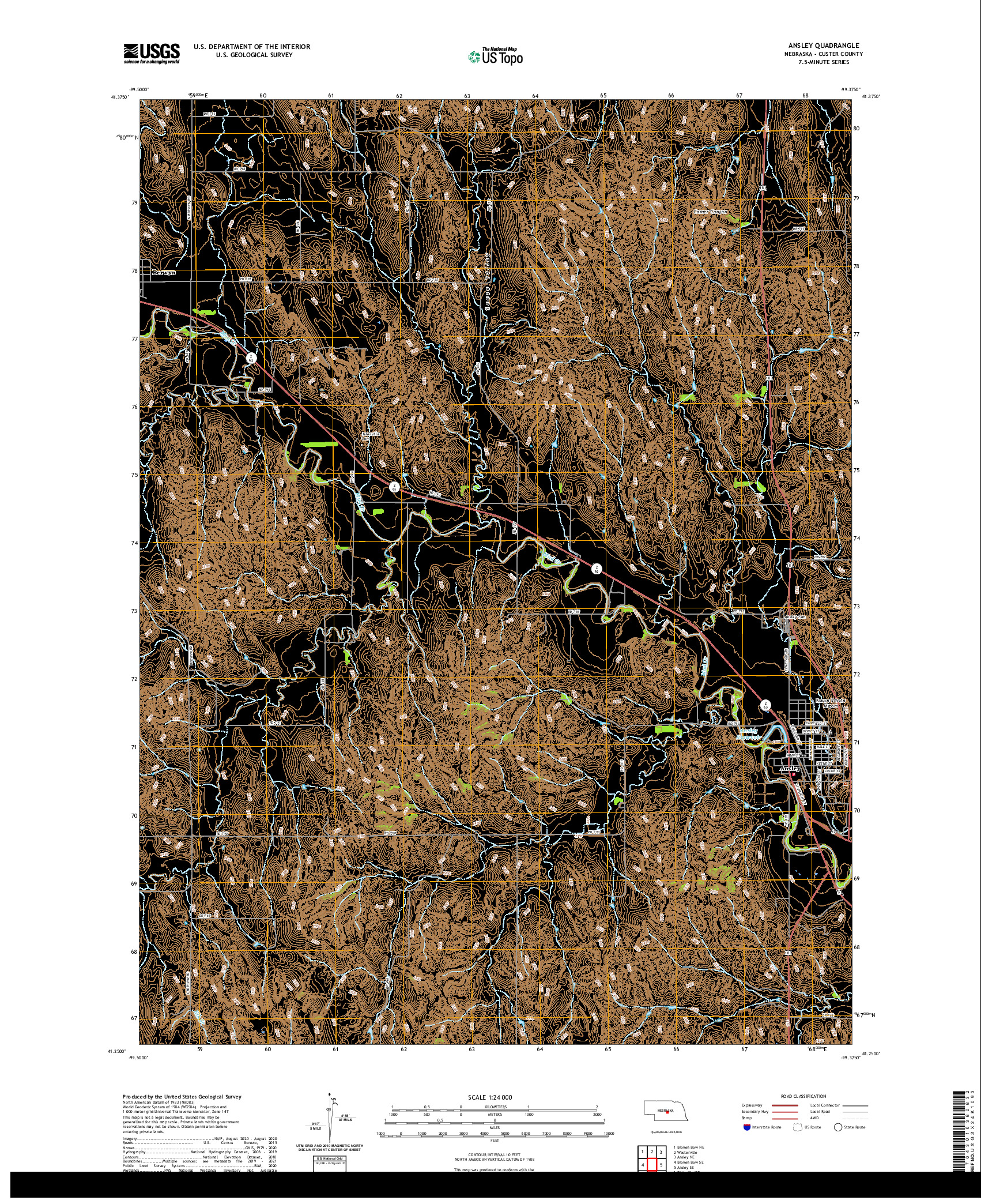 USGS US TOPO 7.5-MINUTE MAP FOR ANSLEY, NE 2021