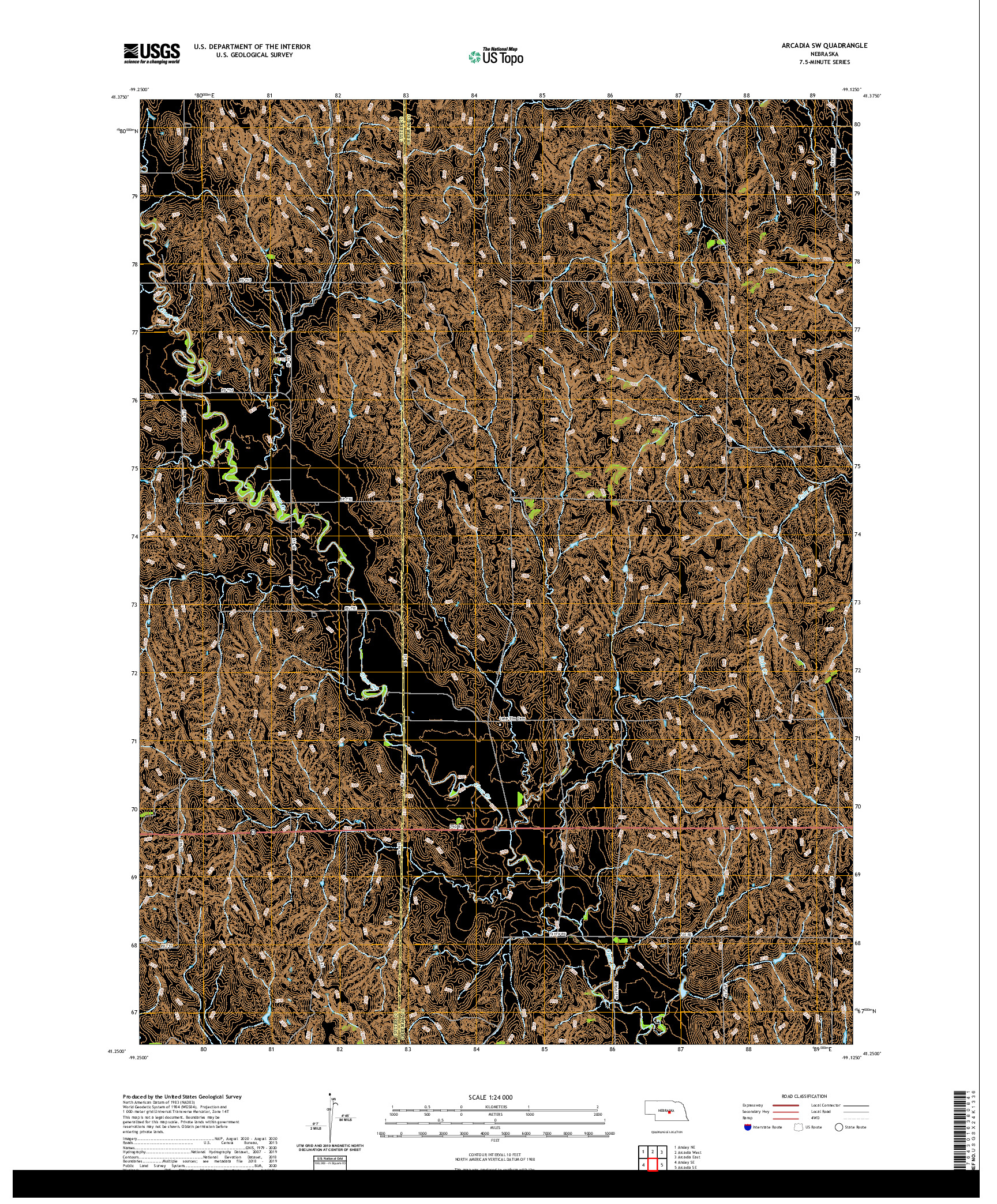 USGS US TOPO 7.5-MINUTE MAP FOR ARCADIA SW, NE 2021