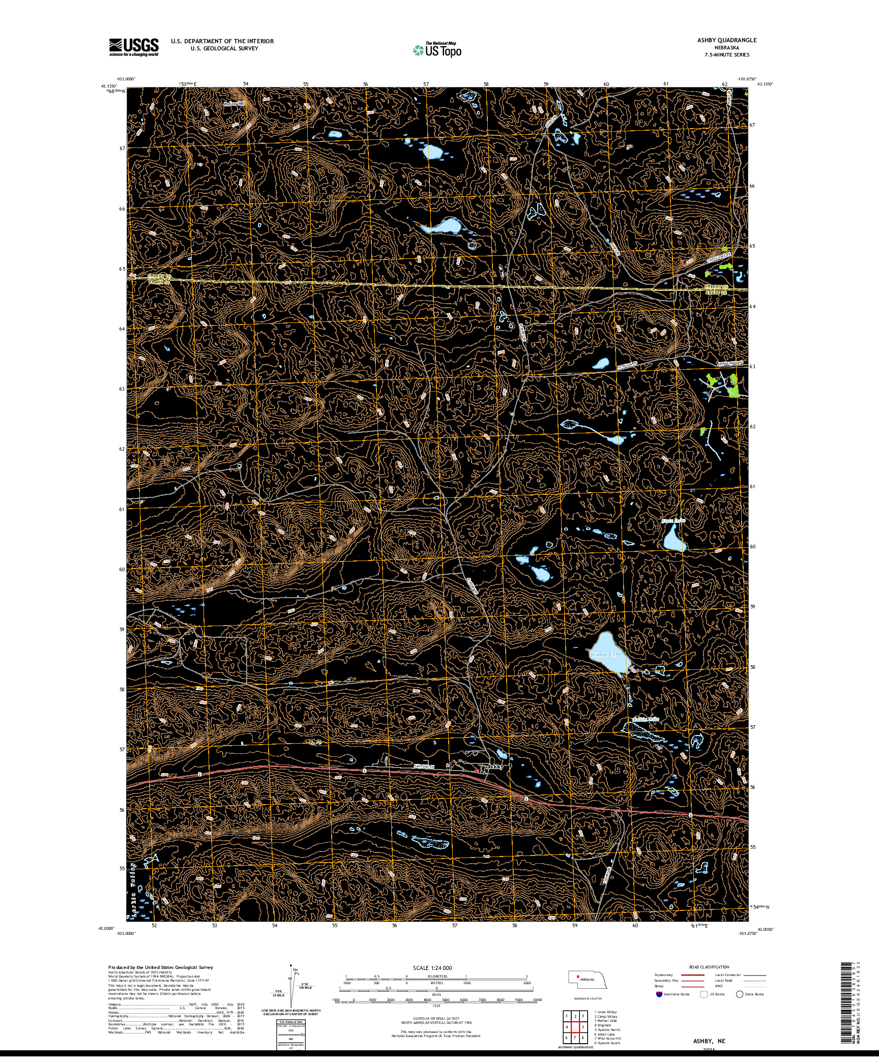 USGS US TOPO 7.5-MINUTE MAP FOR ASHBY, NE 2021