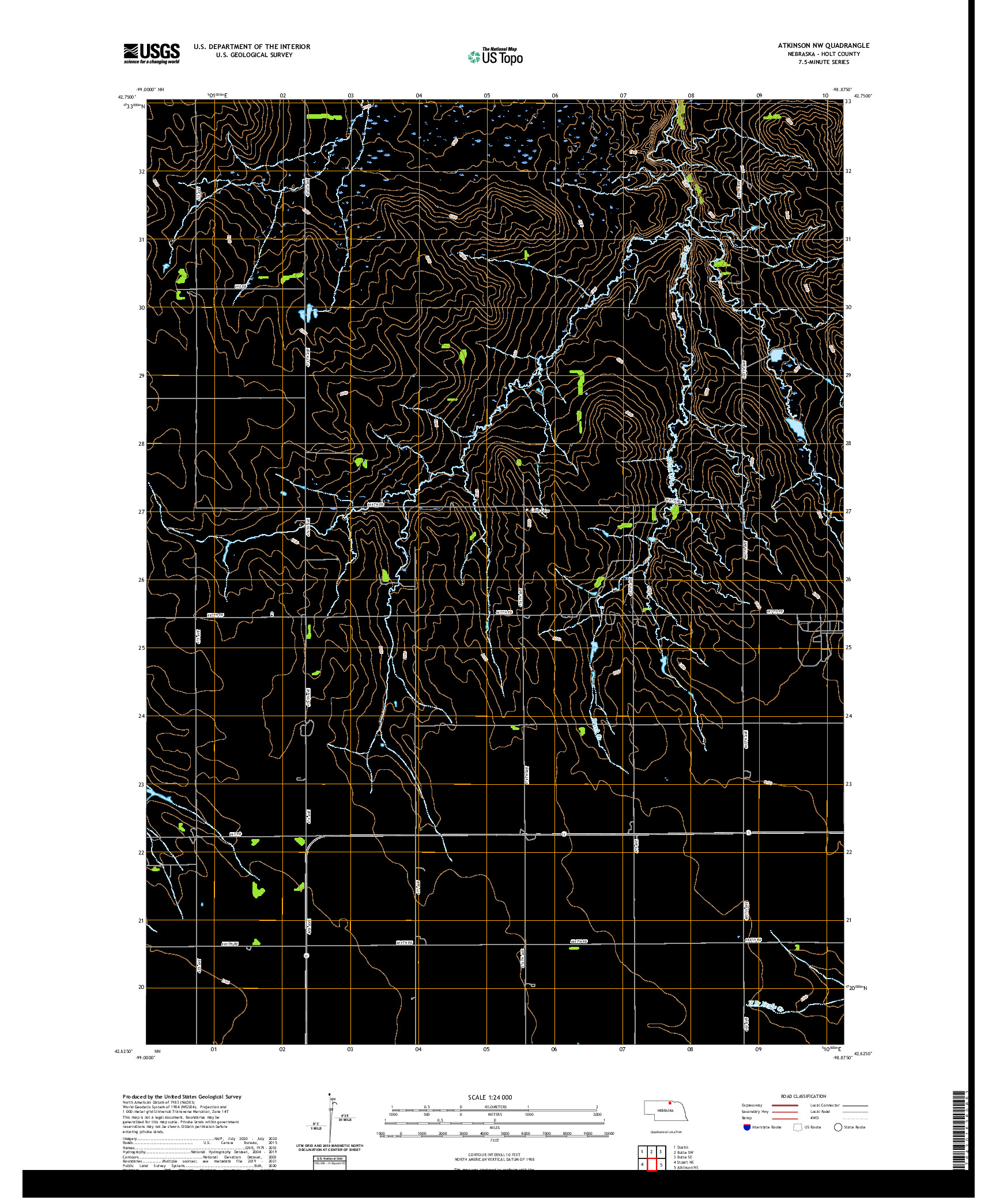 USGS US TOPO 7.5-MINUTE MAP FOR ATKINSON NW, NE 2021