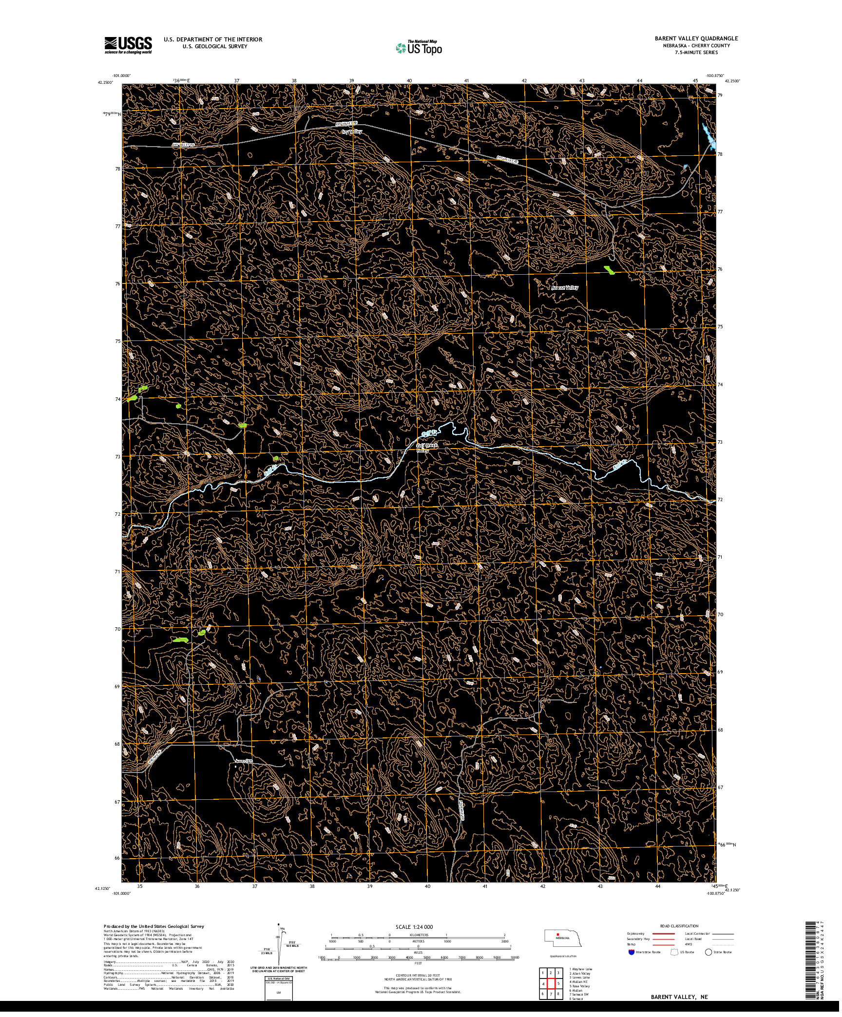 USGS US TOPO 7.5-MINUTE MAP FOR BARENT VALLEY, NE 2021