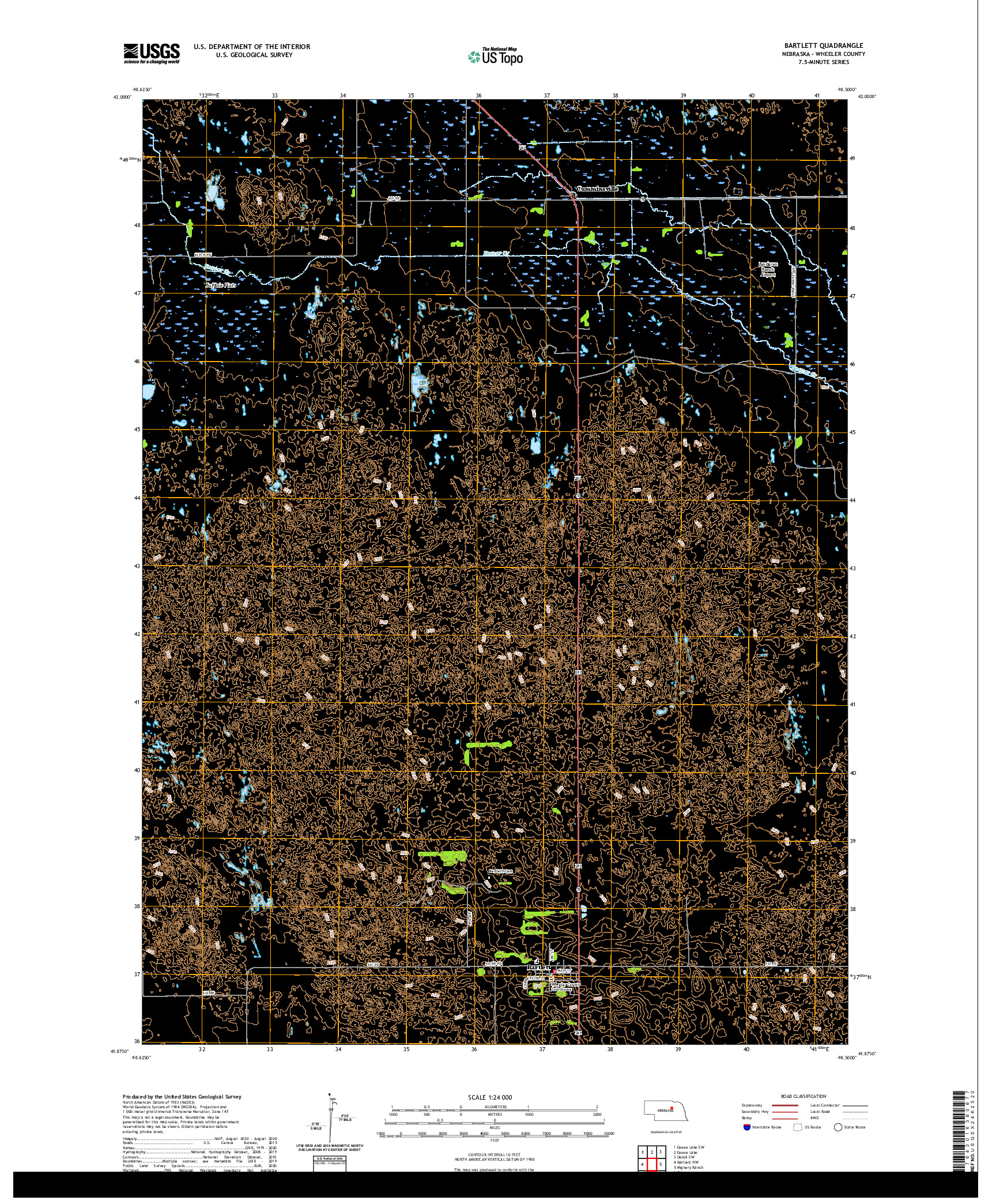 USGS US TOPO 7.5-MINUTE MAP FOR BARTLETT, NE 2021