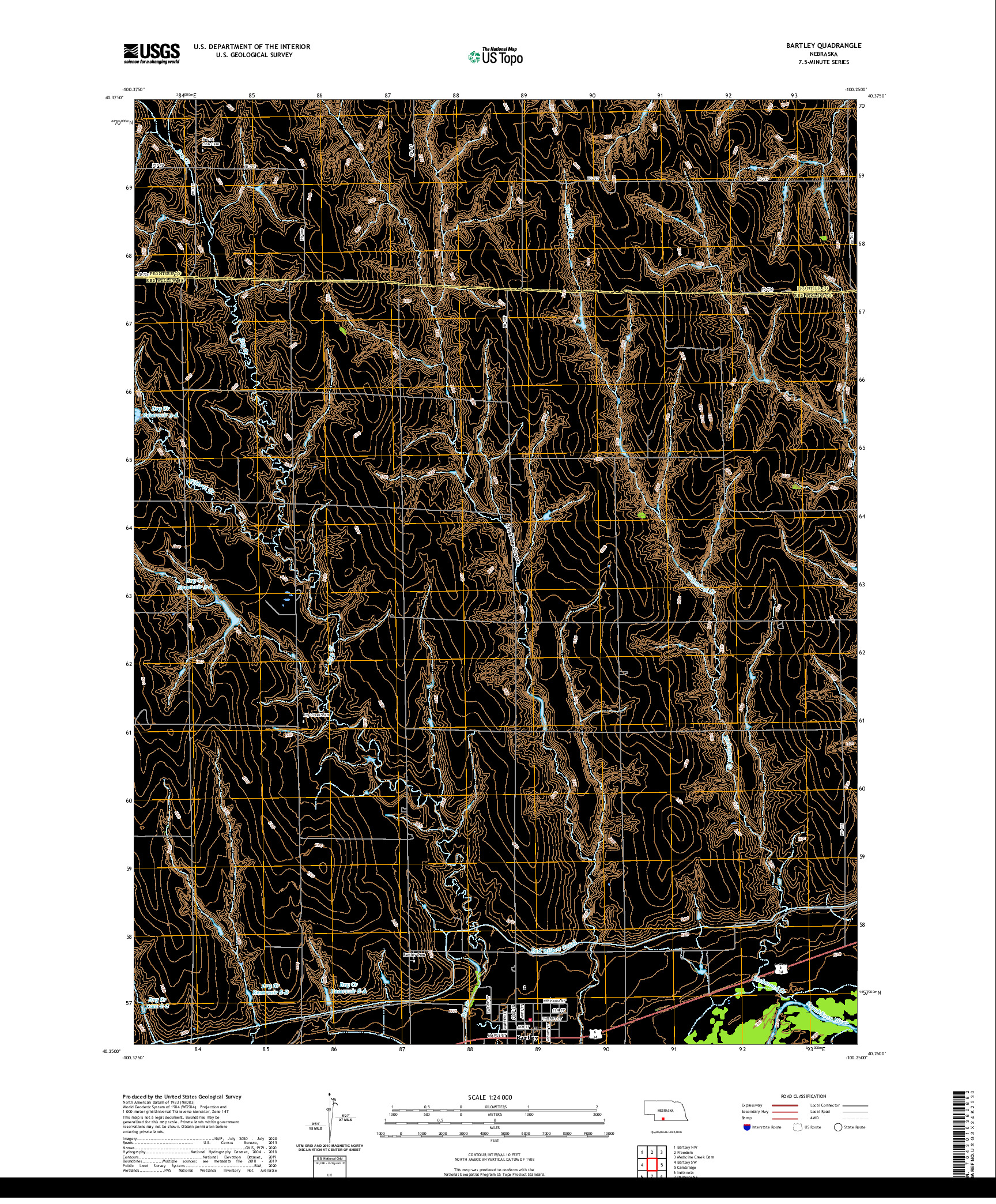 USGS US TOPO 7.5-MINUTE MAP FOR BARTLEY, NE 2021