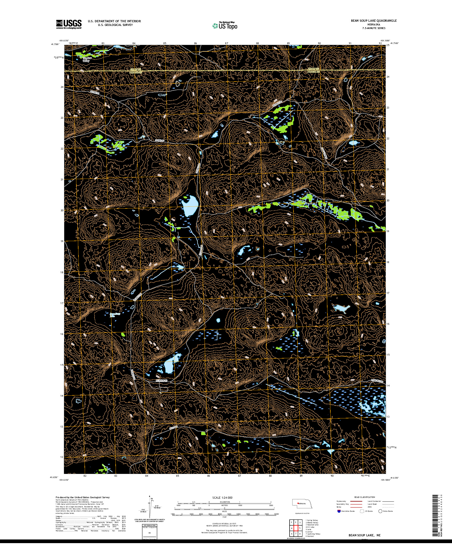 USGS US TOPO 7.5-MINUTE MAP FOR BEAN SOUP LAKE, NE 2021