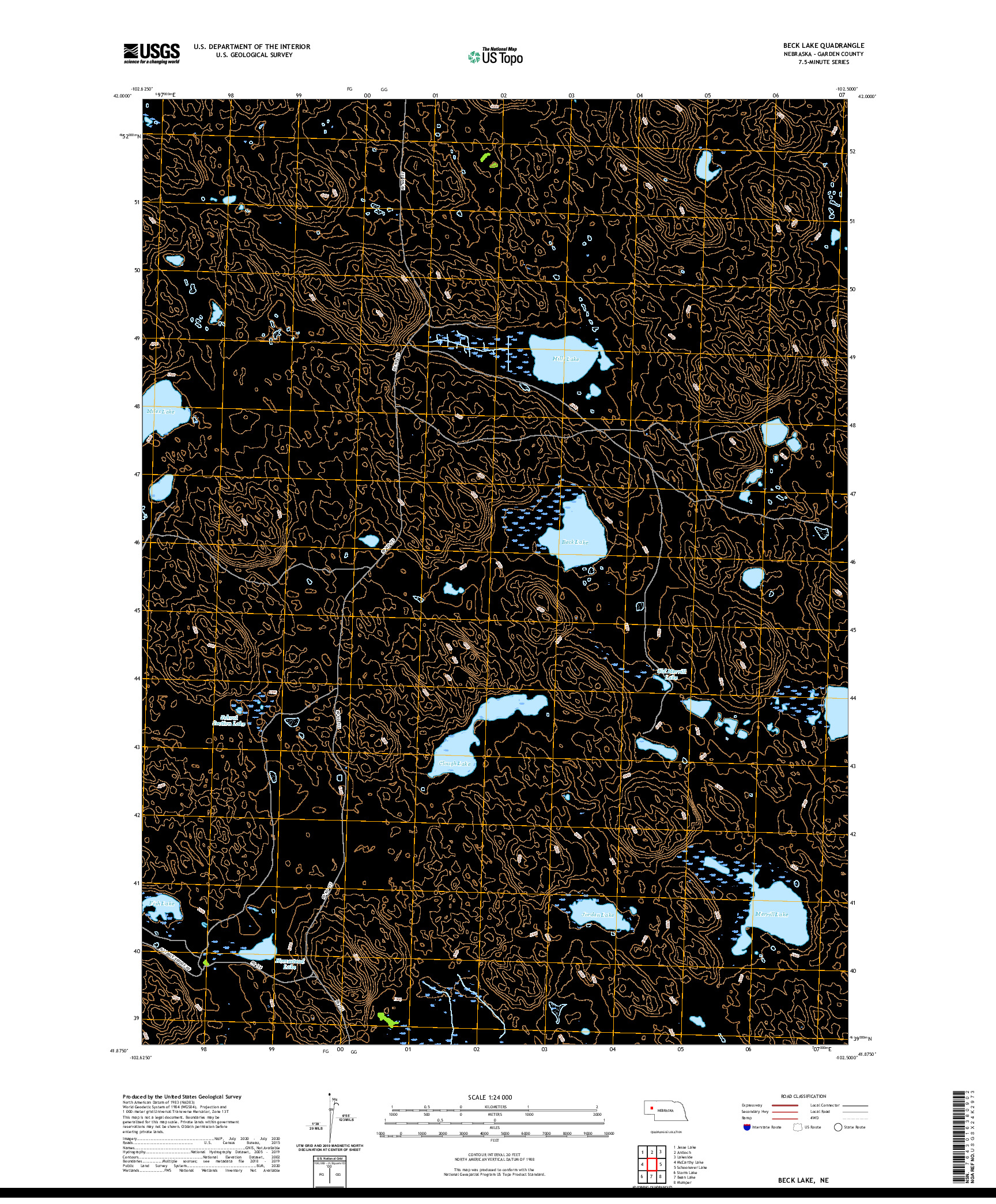 USGS US TOPO 7.5-MINUTE MAP FOR BECK LAKE, NE 2021