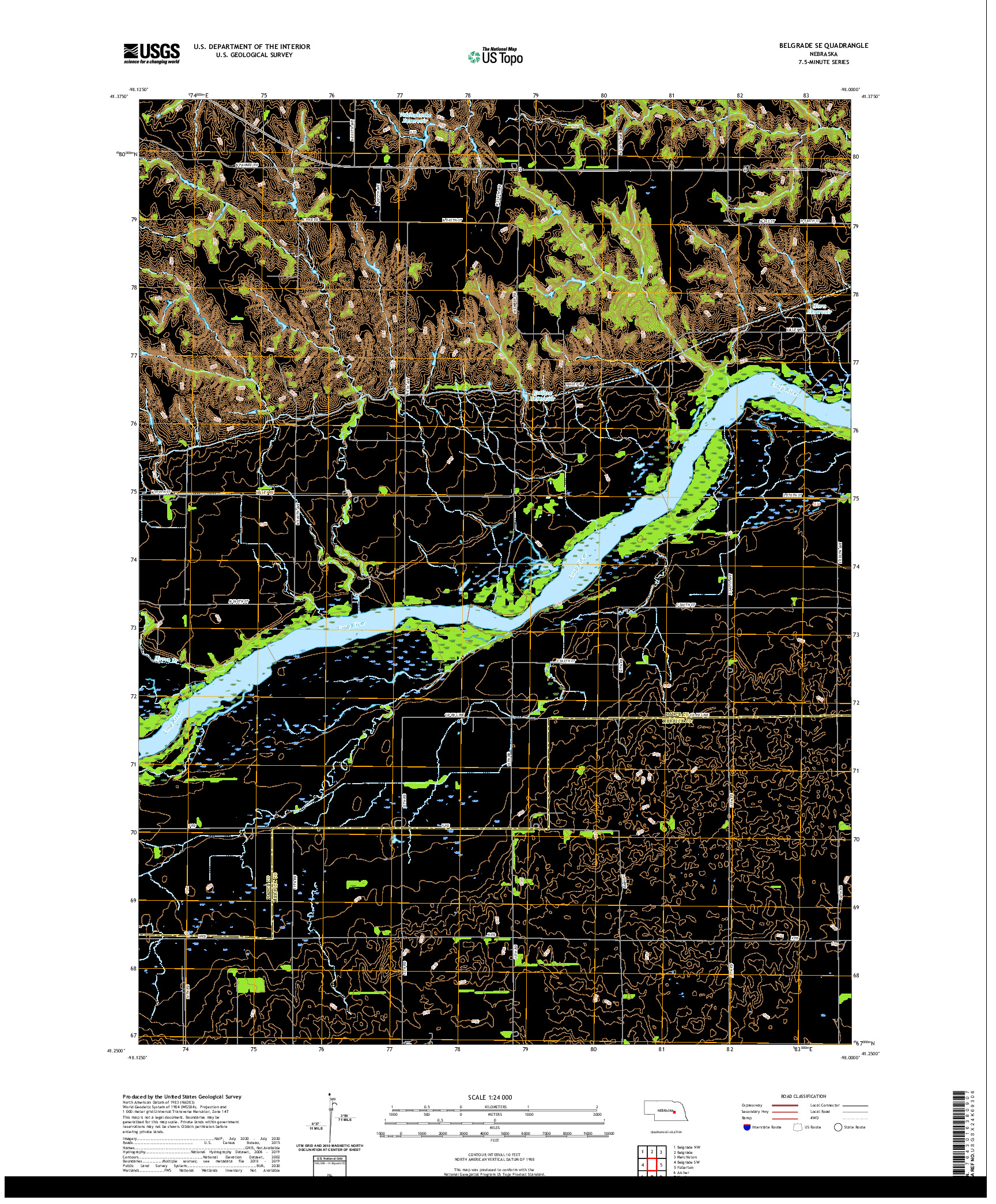USGS US TOPO 7.5-MINUTE MAP FOR BELGRADE SE, NE 2021