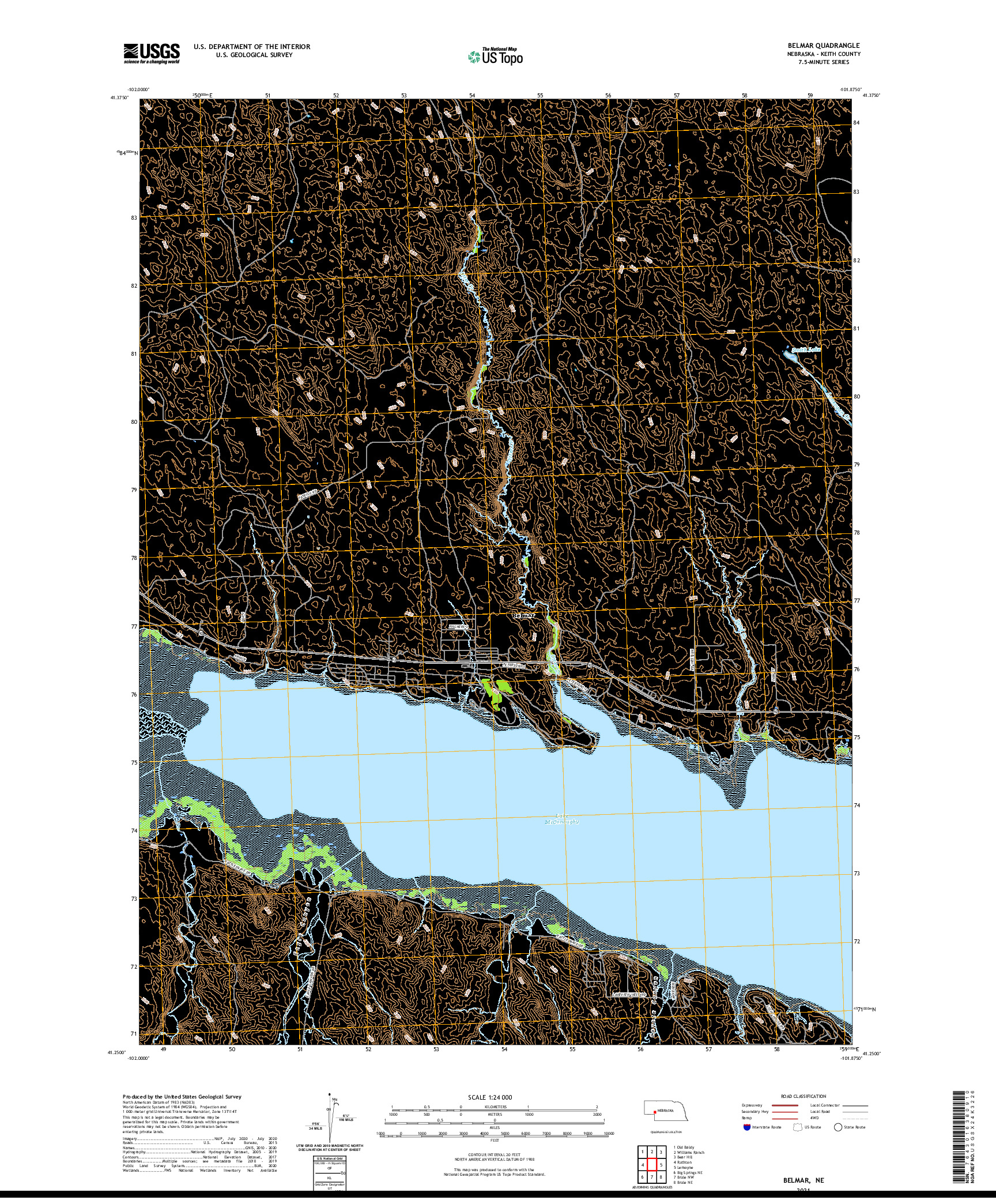 USGS US TOPO 7.5-MINUTE MAP FOR BELMAR, NE 2021