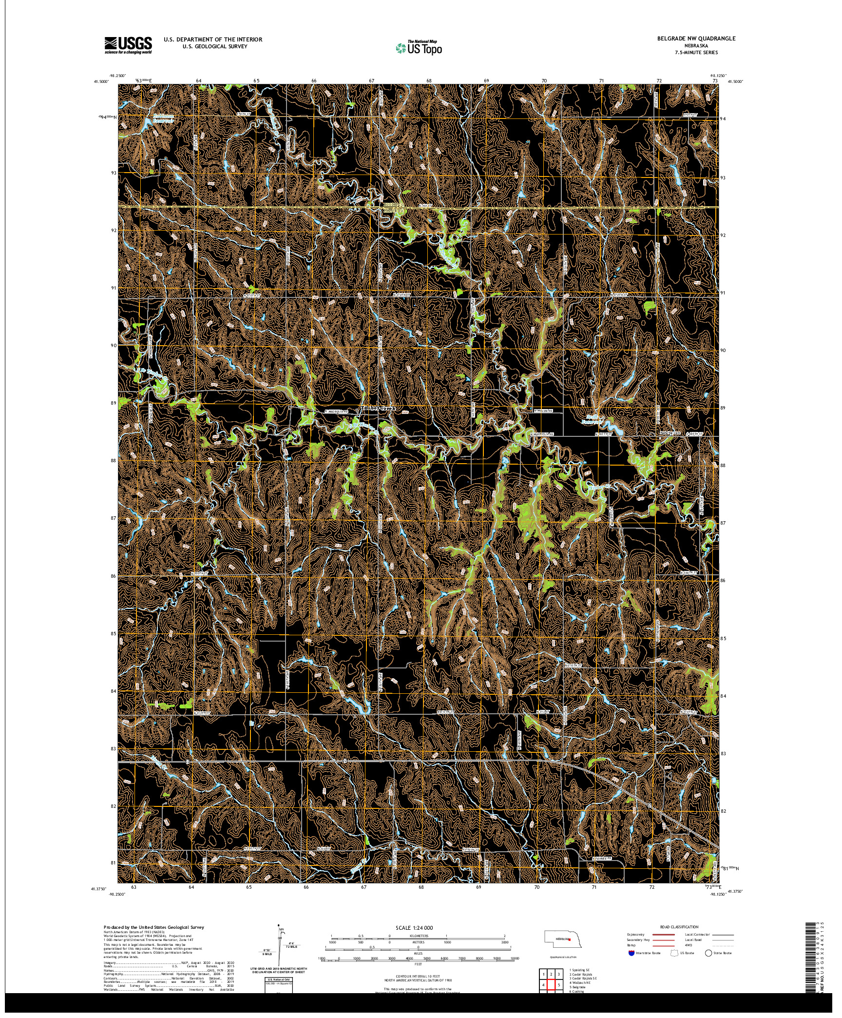 USGS US TOPO 7.5-MINUTE MAP FOR BELGRADE NW, NE 2021