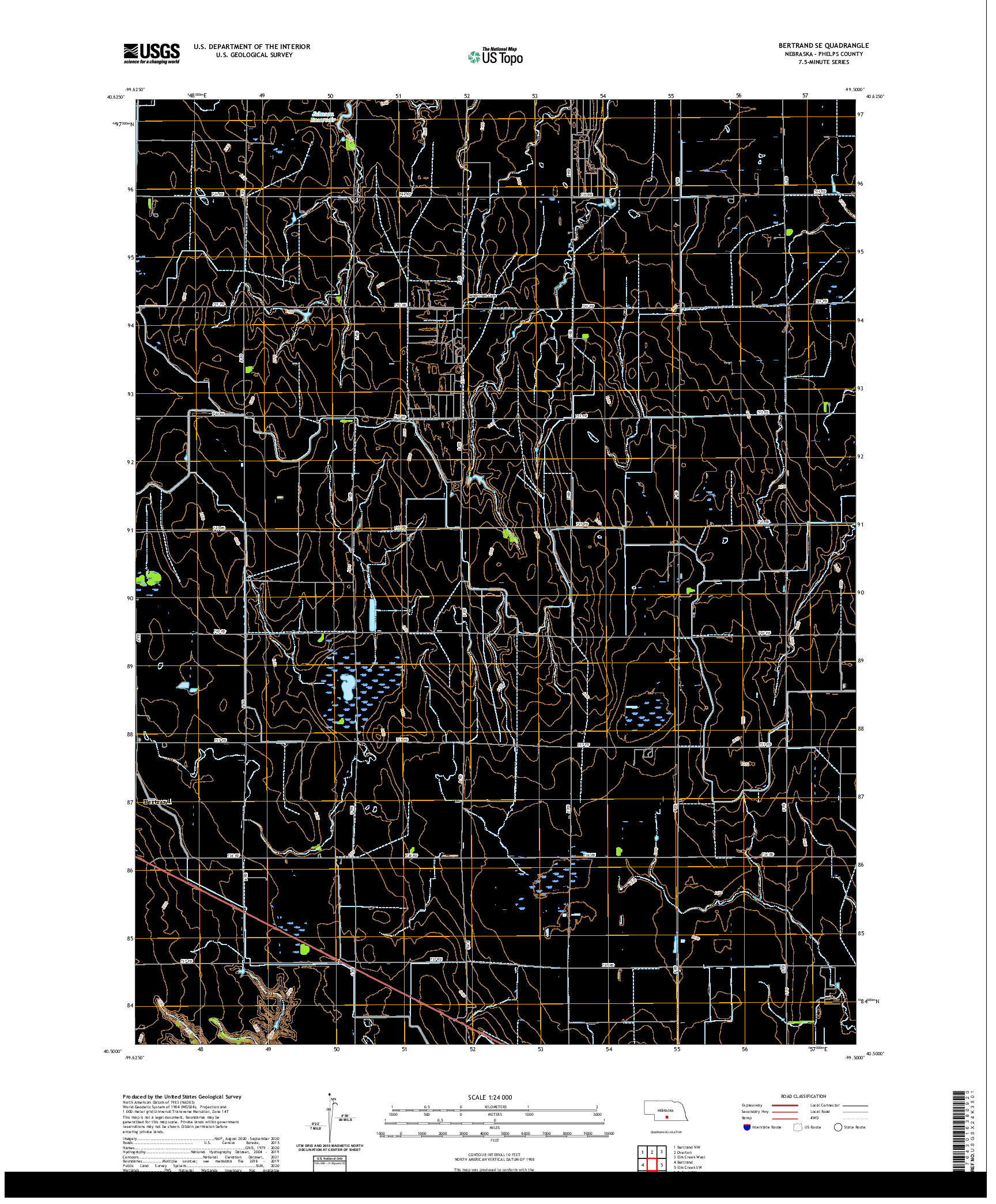 USGS US TOPO 7.5-MINUTE MAP FOR BERTRAND SE, NE 2021